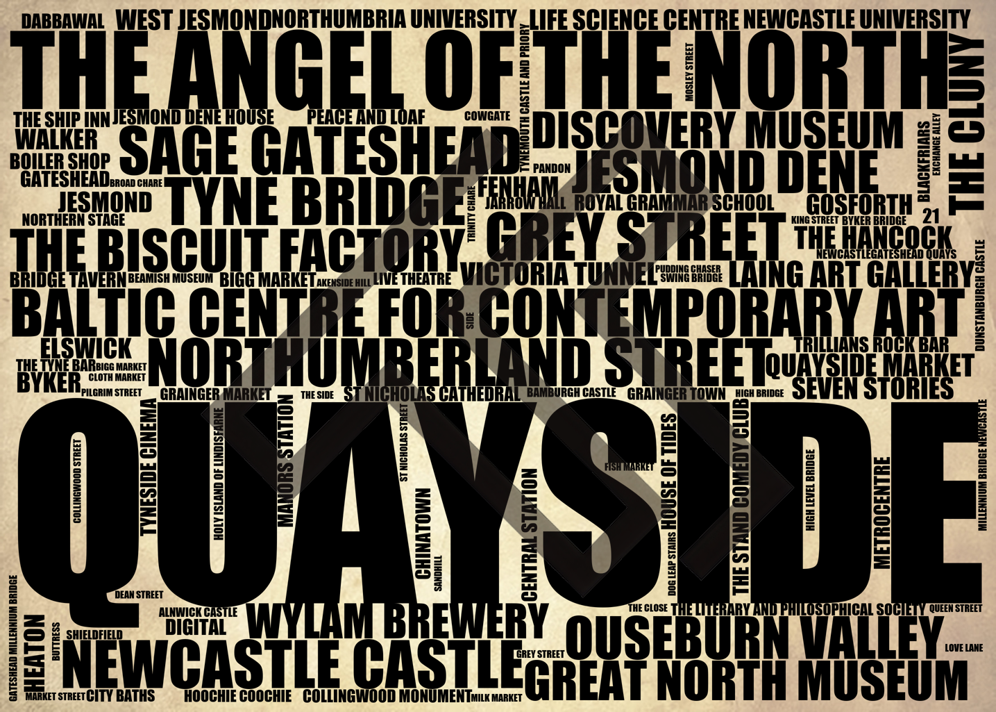 Quayside - Premium Typographic Word Cloud Prints, Posters & Gifts