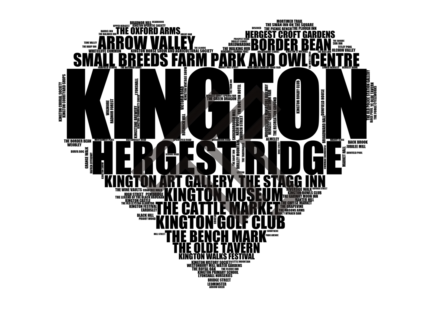 Kington - Premium Typographic Word Cloud Prints, Posters & Gifts