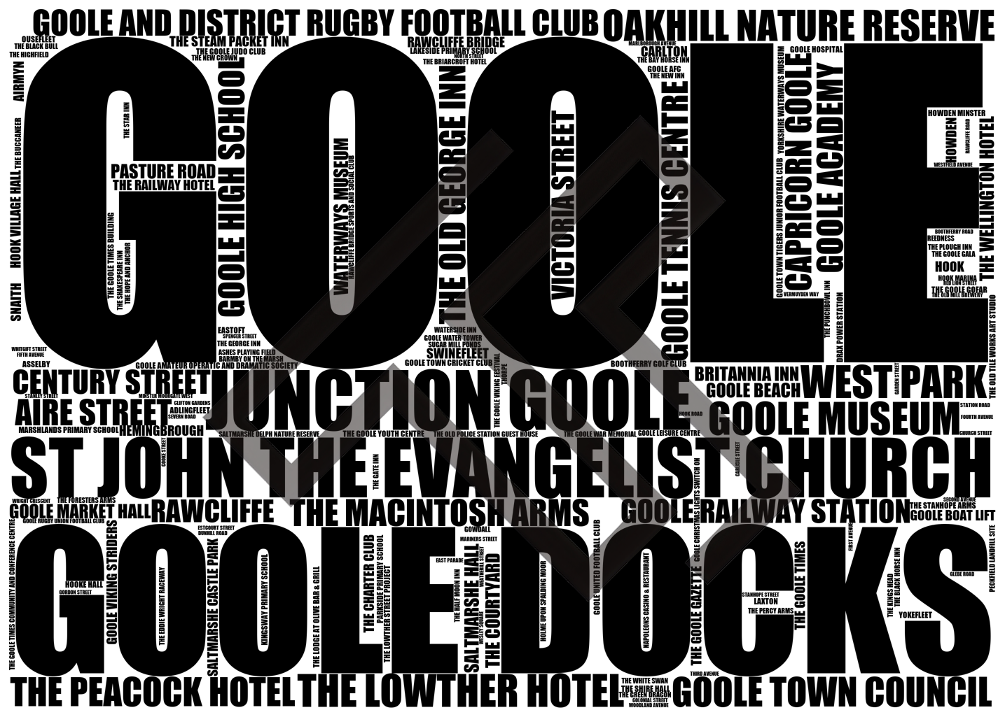 Goole - Premium Typographic Word Cloud Prints, Posters & Gifts