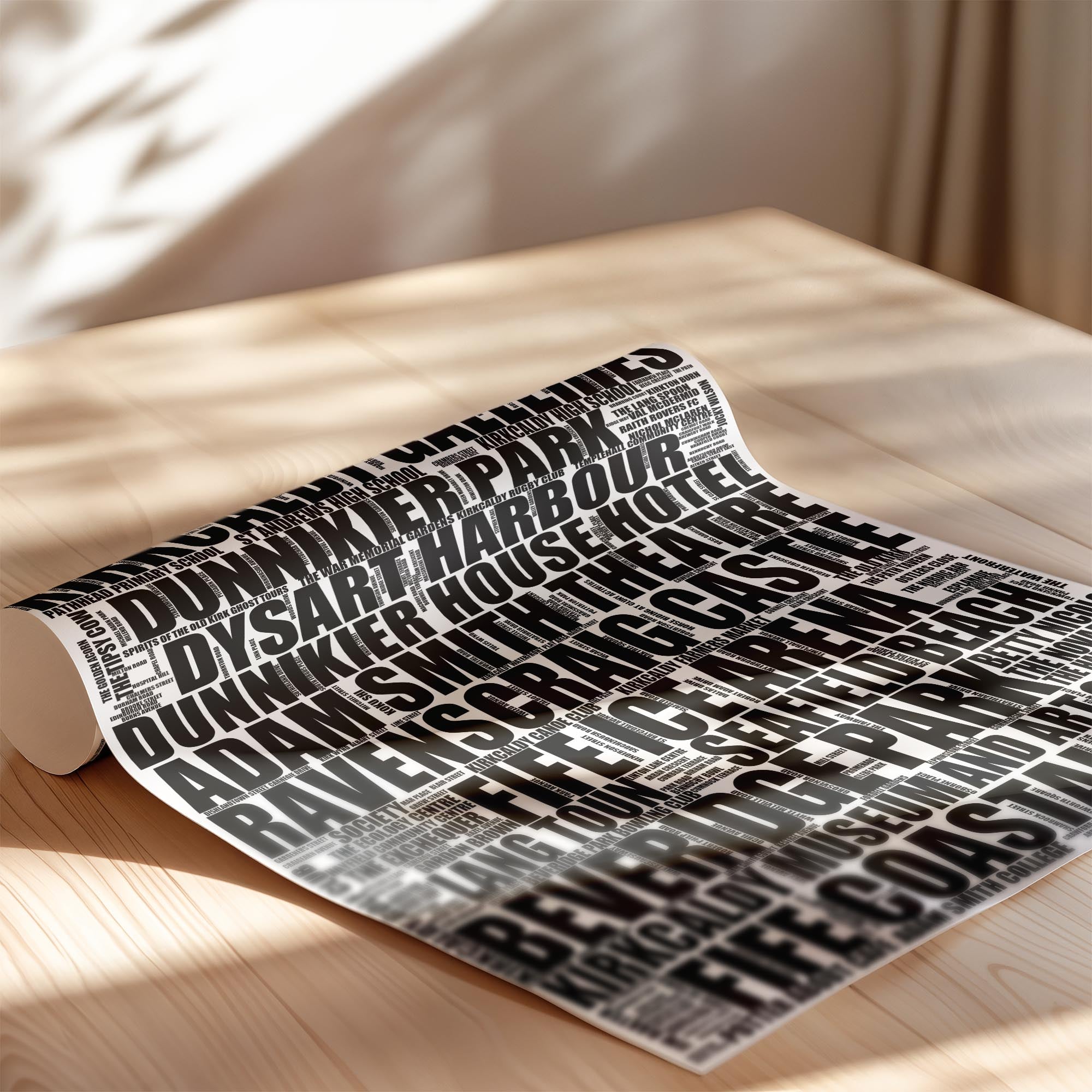 Kirkcaldy - Premium Typographic Word Cloud Prints, Posters & Gifts