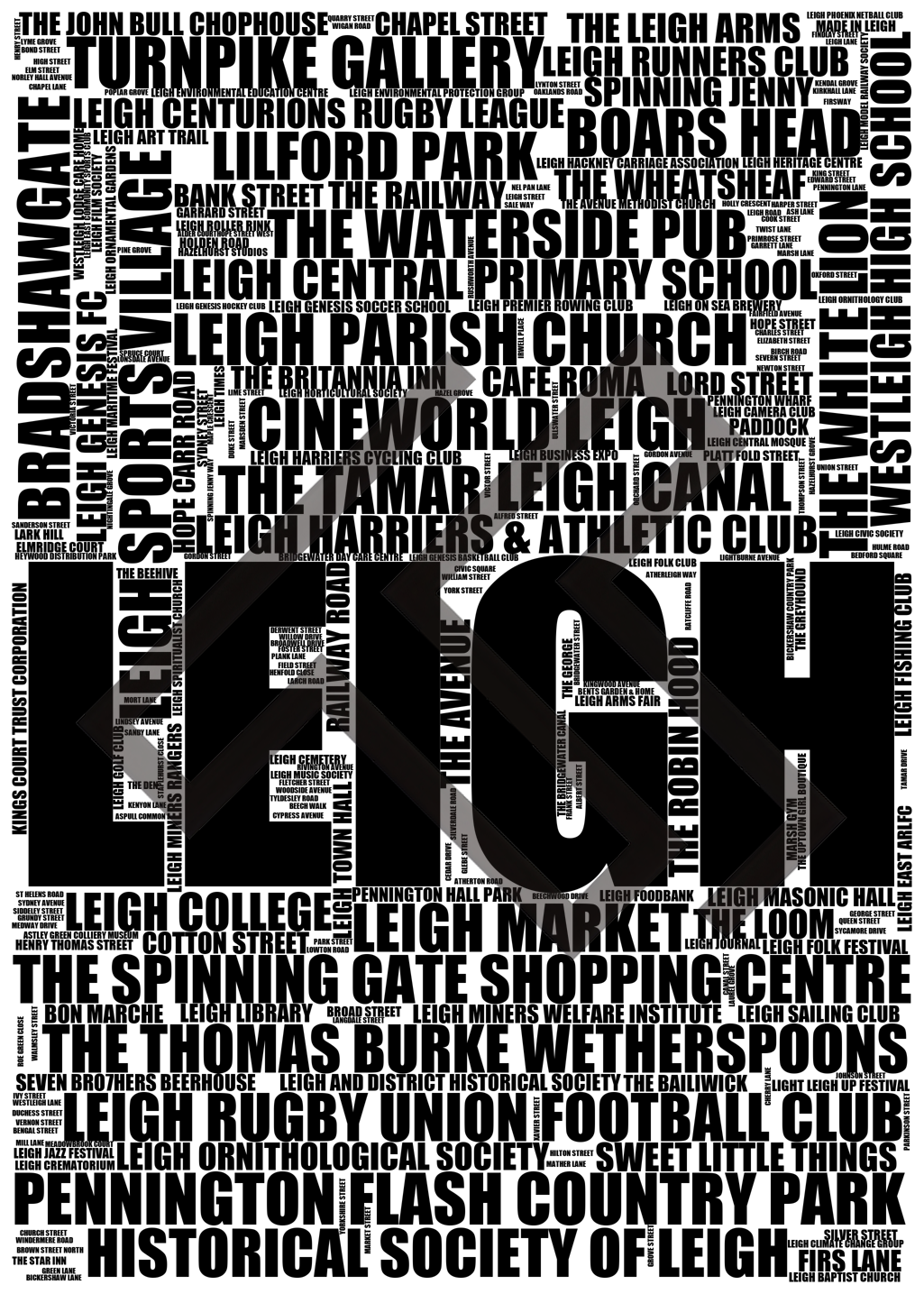 Leigh - Premium Typographic Word Cloud Prints, Posters & Gifts