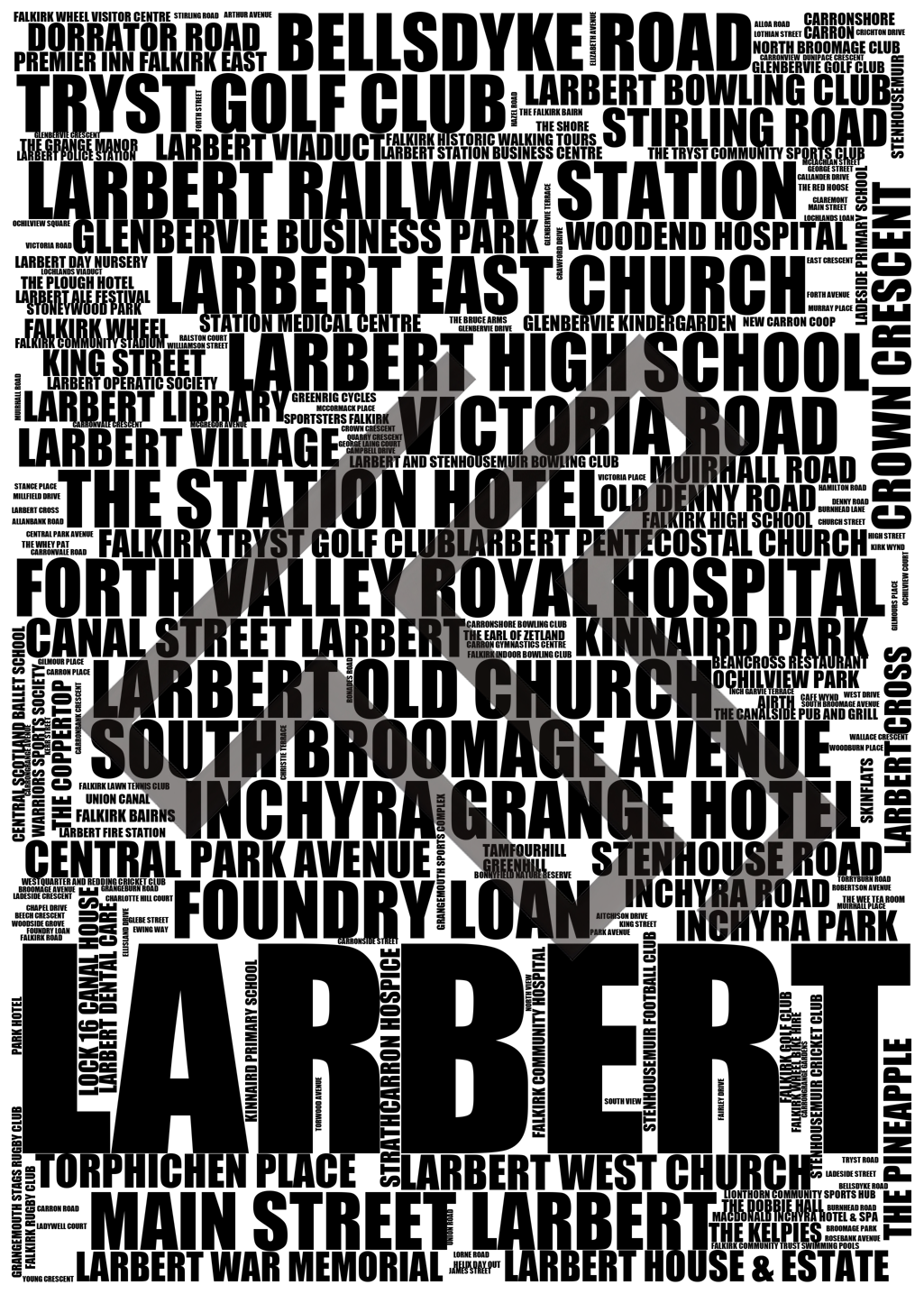 Larbert - Premium Typographic Word Cloud Prints, Posters & Gifts