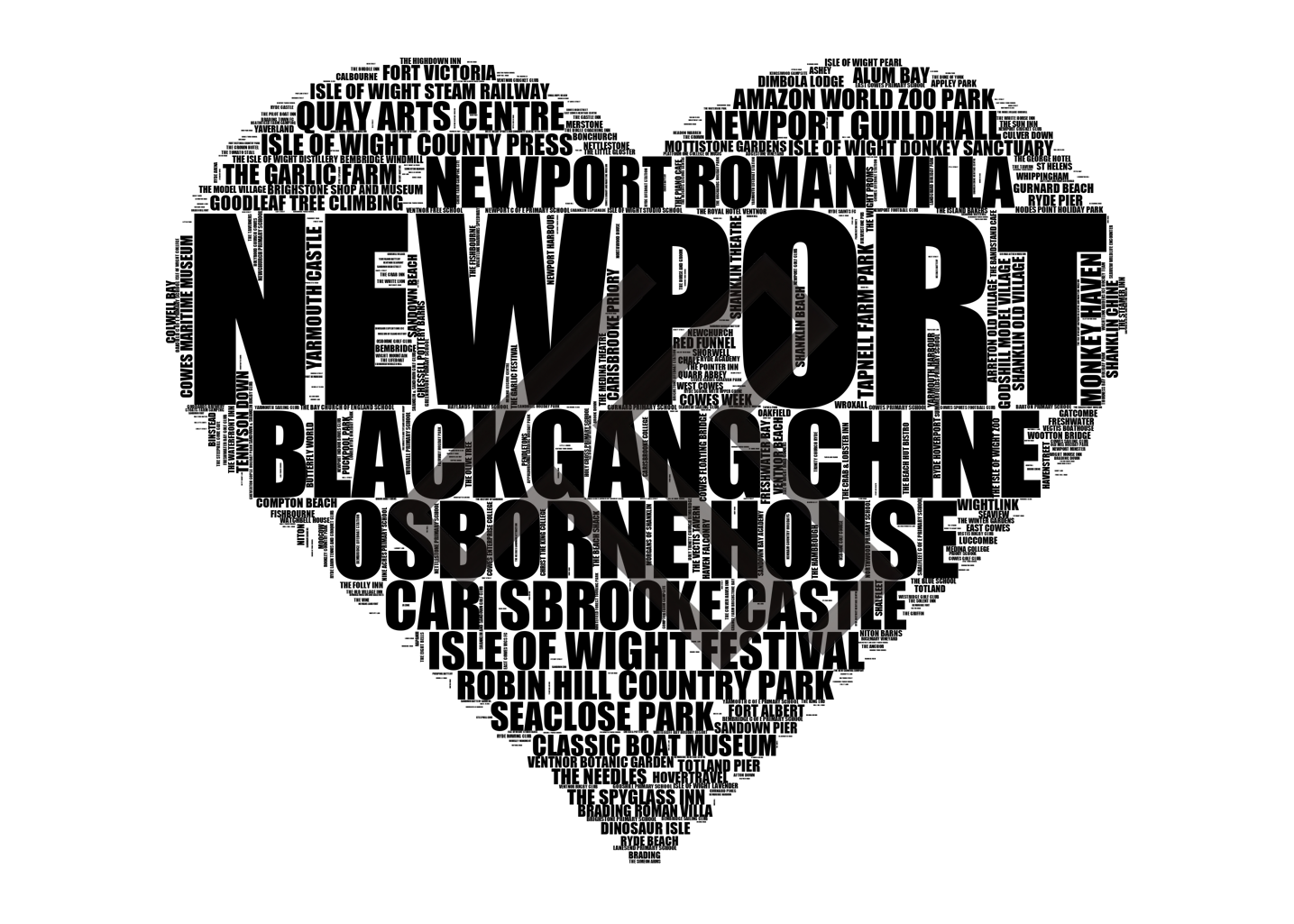 Newport - Premium Typographic Word Cloud Prints, Posters & Gifts