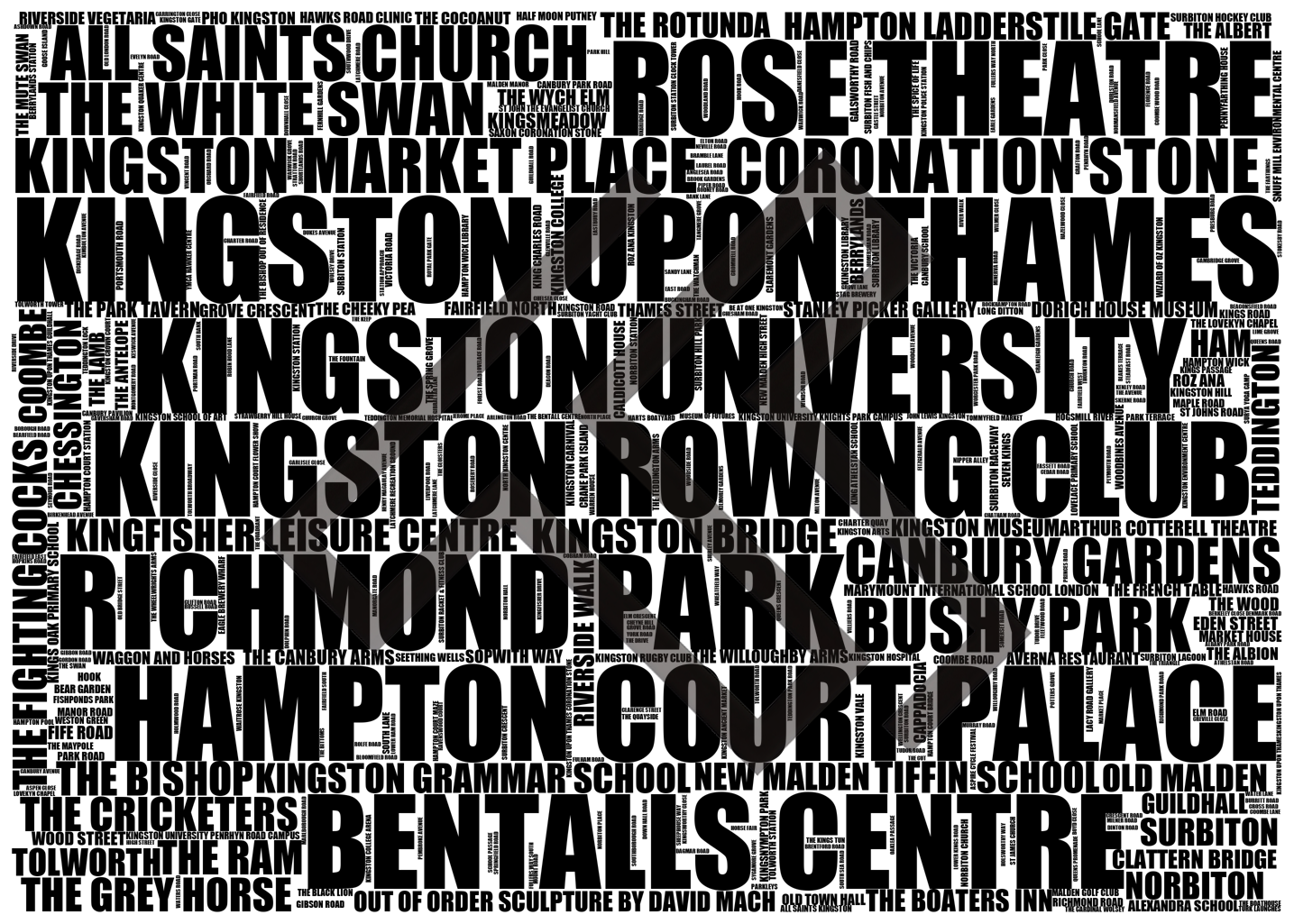 Kingston upon Thames - Premium Typographic Word Cloud Prints, Posters & Gifts