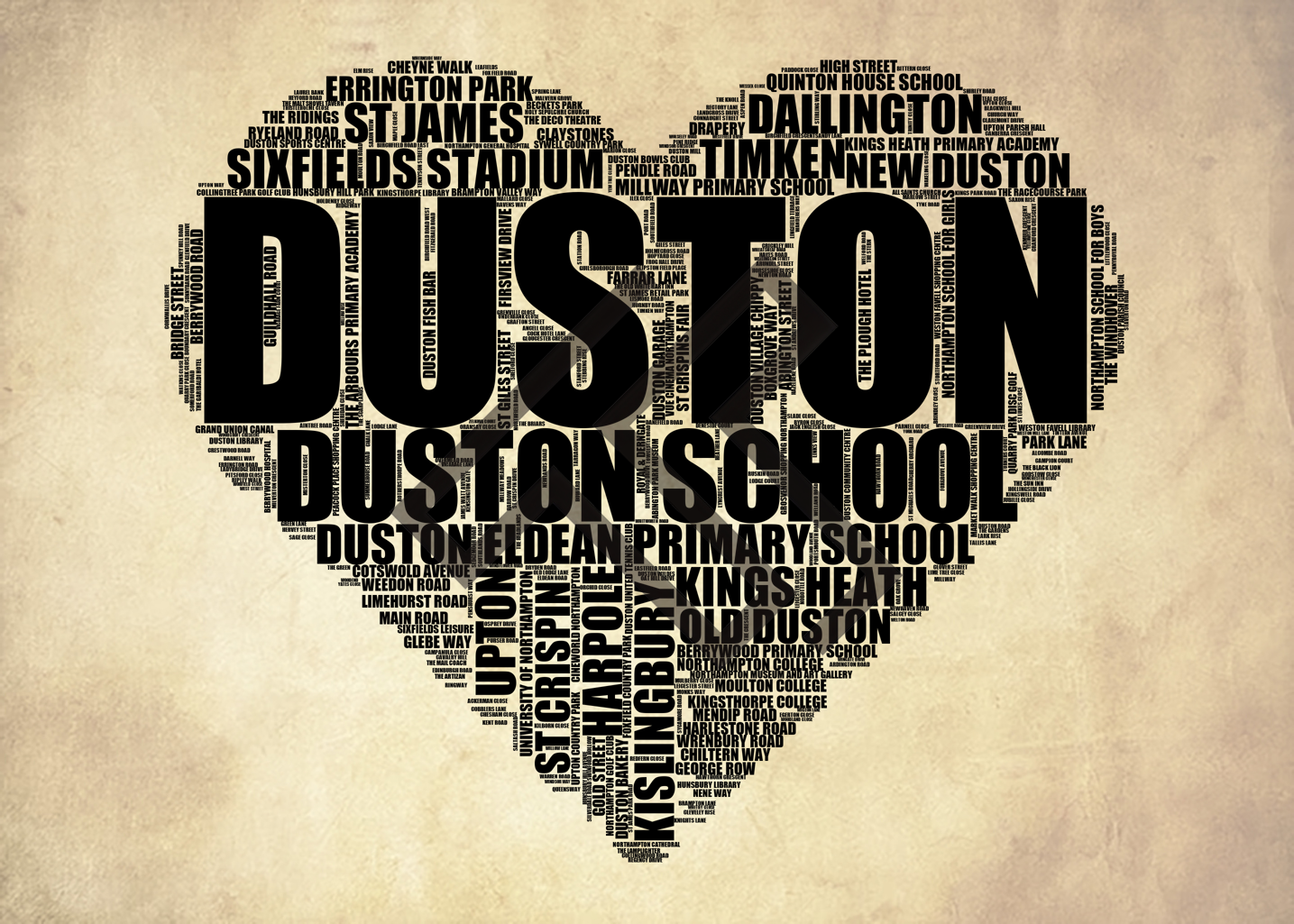 Duston - Premium Typographic Word Cloud Prints, Posters & Gifts