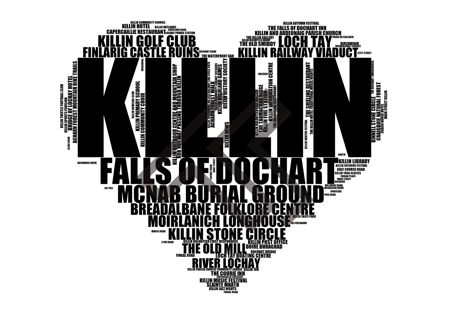 Killin - Premium Typographic Word Cloud Prints, Posters & Gifts