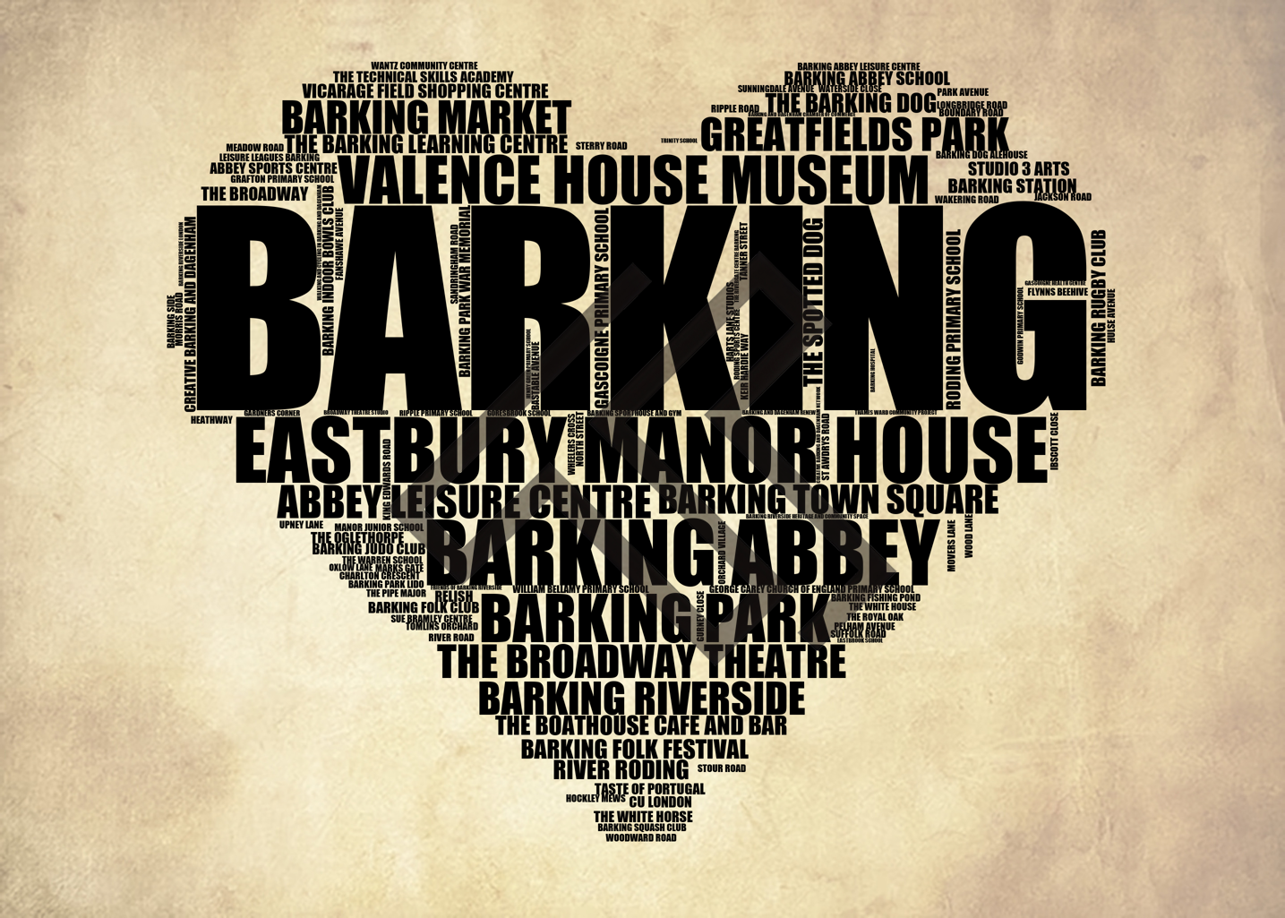 Barking - Premium Typographic Word Cloud Prints, Posters & Gifts
