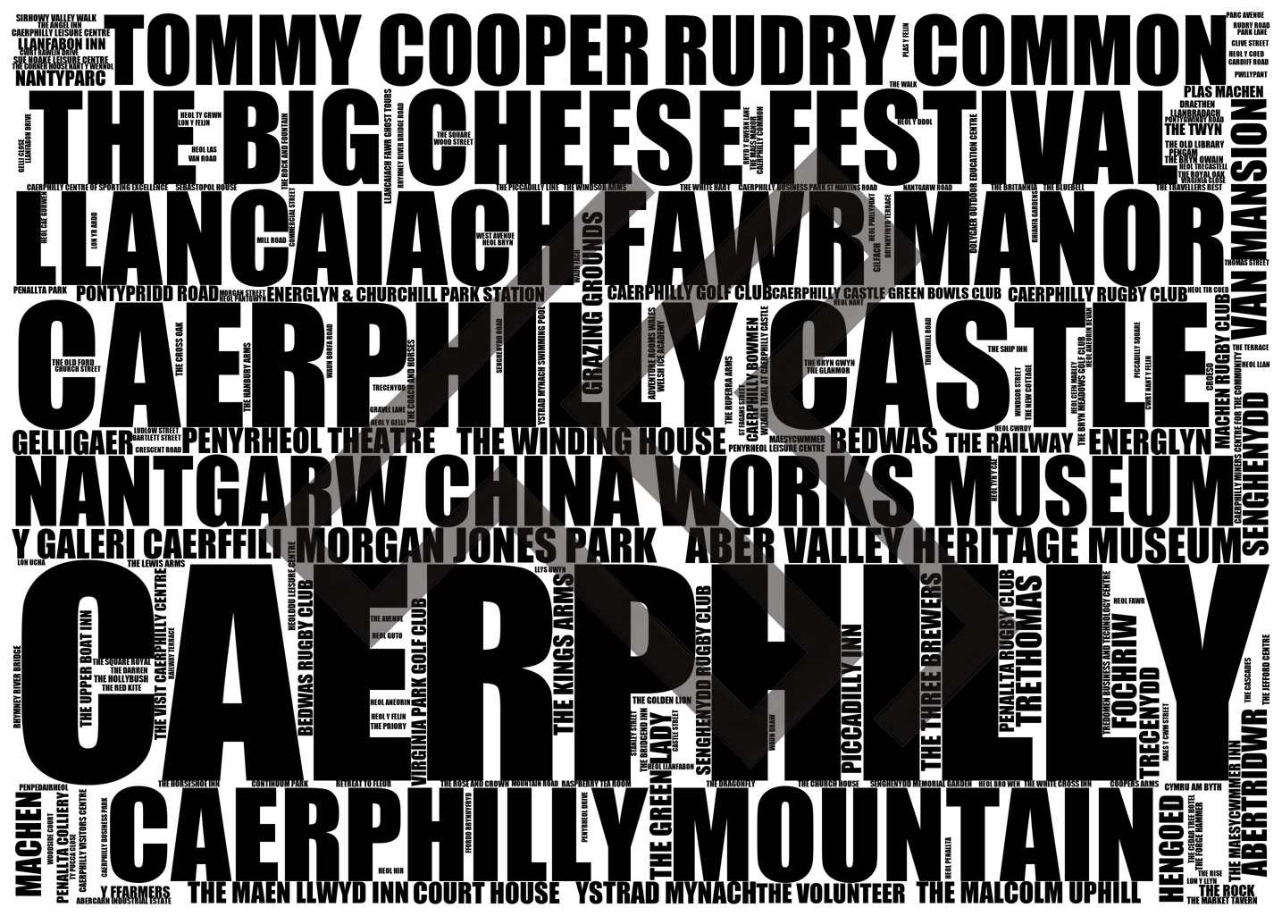 Caerphilly - Premium Typographic Word Cloud Prints, Posters & Gifts