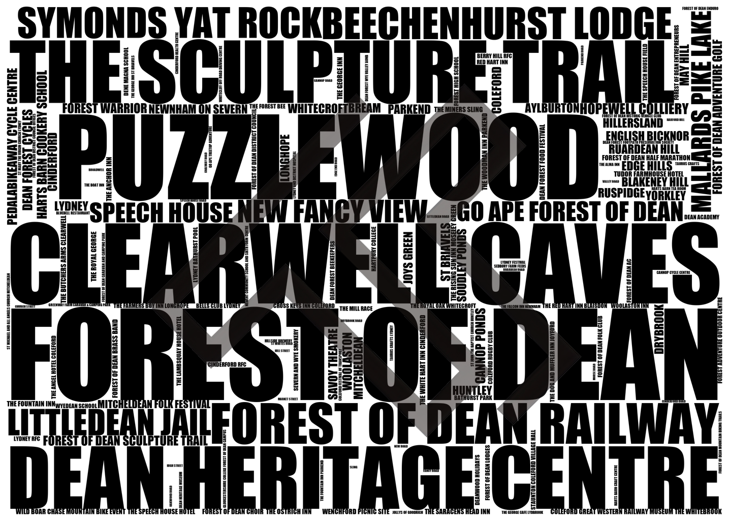 Forest of Dean - Premium Typographic Word Cloud Prints, Posters & Gifts