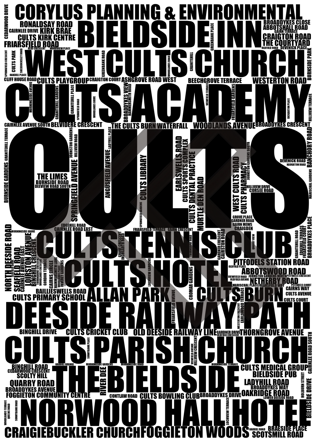 Cults - Premium Typographic Word Cloud Prints, Posters & Gifts