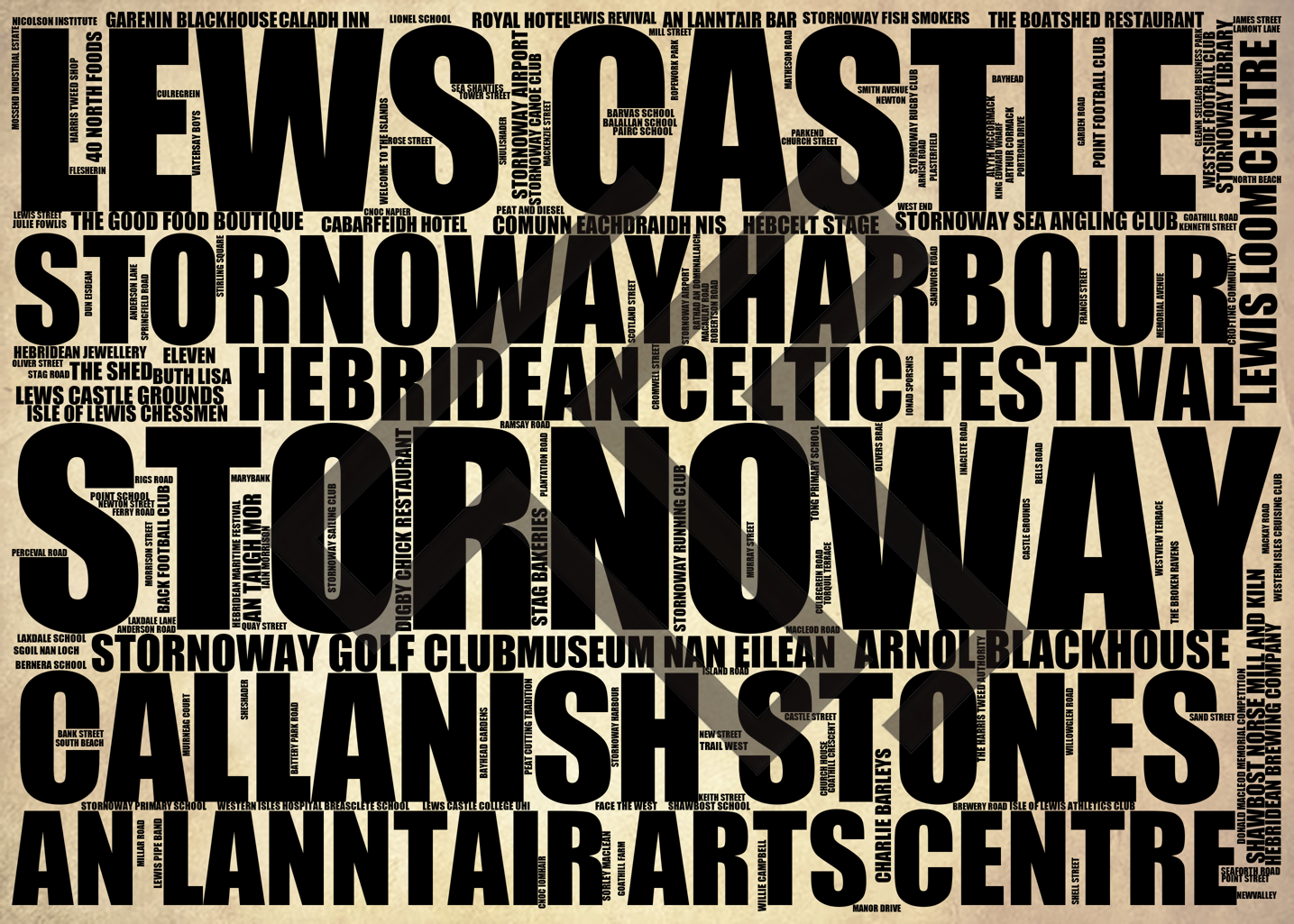 Stornoway - Premium Typographic Word Cloud Prints, Posters & Gifts