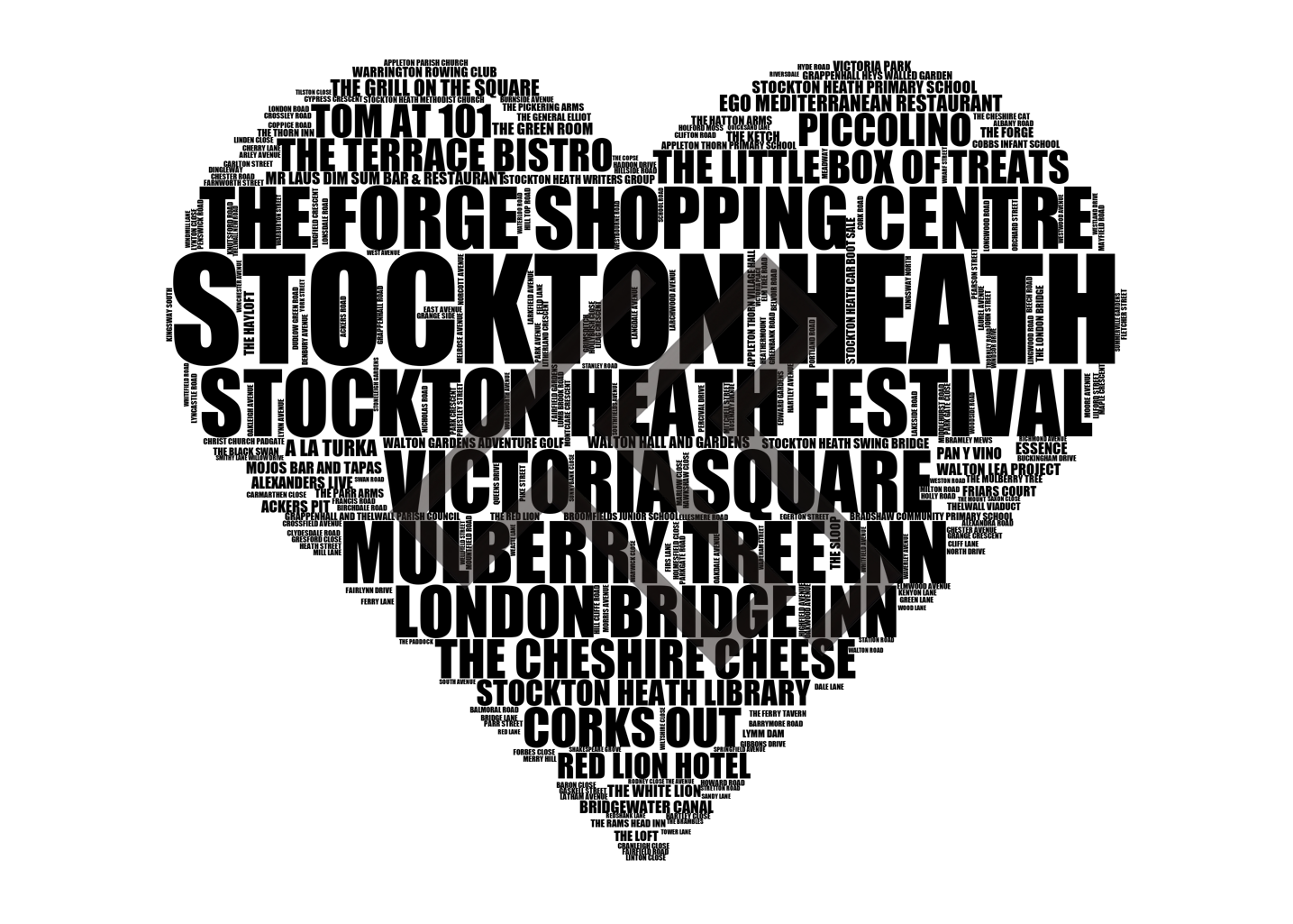 Stockton Heath - Premium Typographic Word Cloud Prints, Posters & Gifts