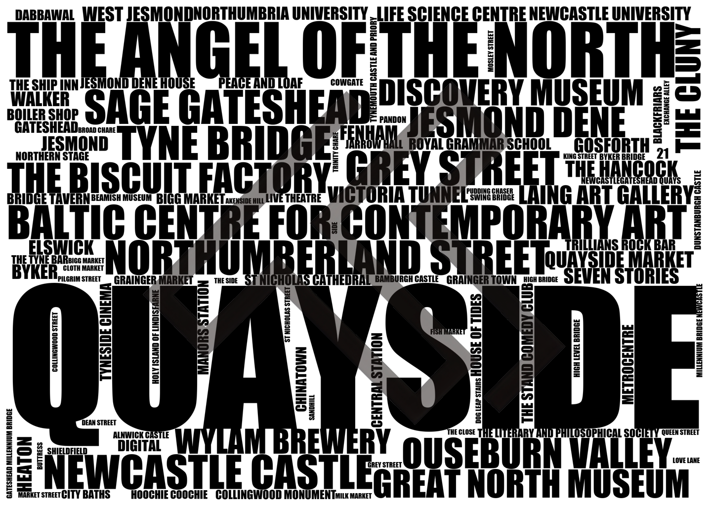 Quayside - Premium Typographic Word Cloud Prints, Posters & Gifts