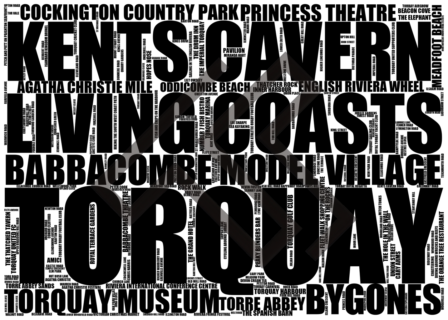 Torquay - Premium Typographic Word Cloud Prints, Posters & Gifts