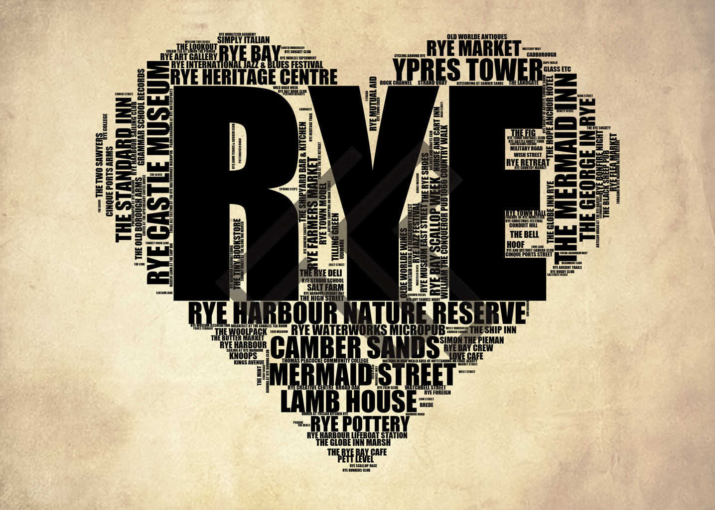 Rye - Premium Typographic Word Cloud Prints, Posters & Gifts