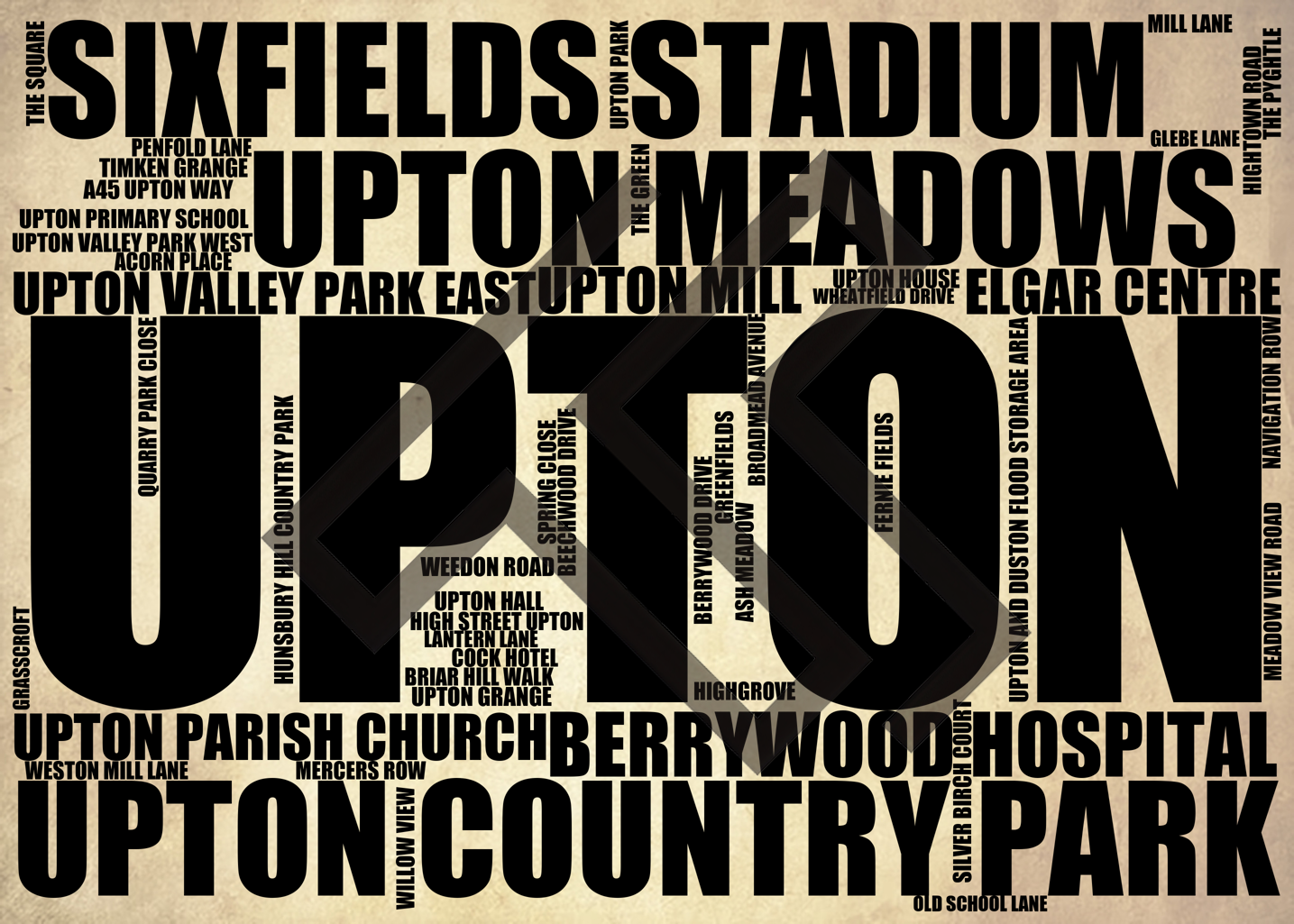 Upton - Premium Typographic Word Cloud Prints, Posters & Gifts