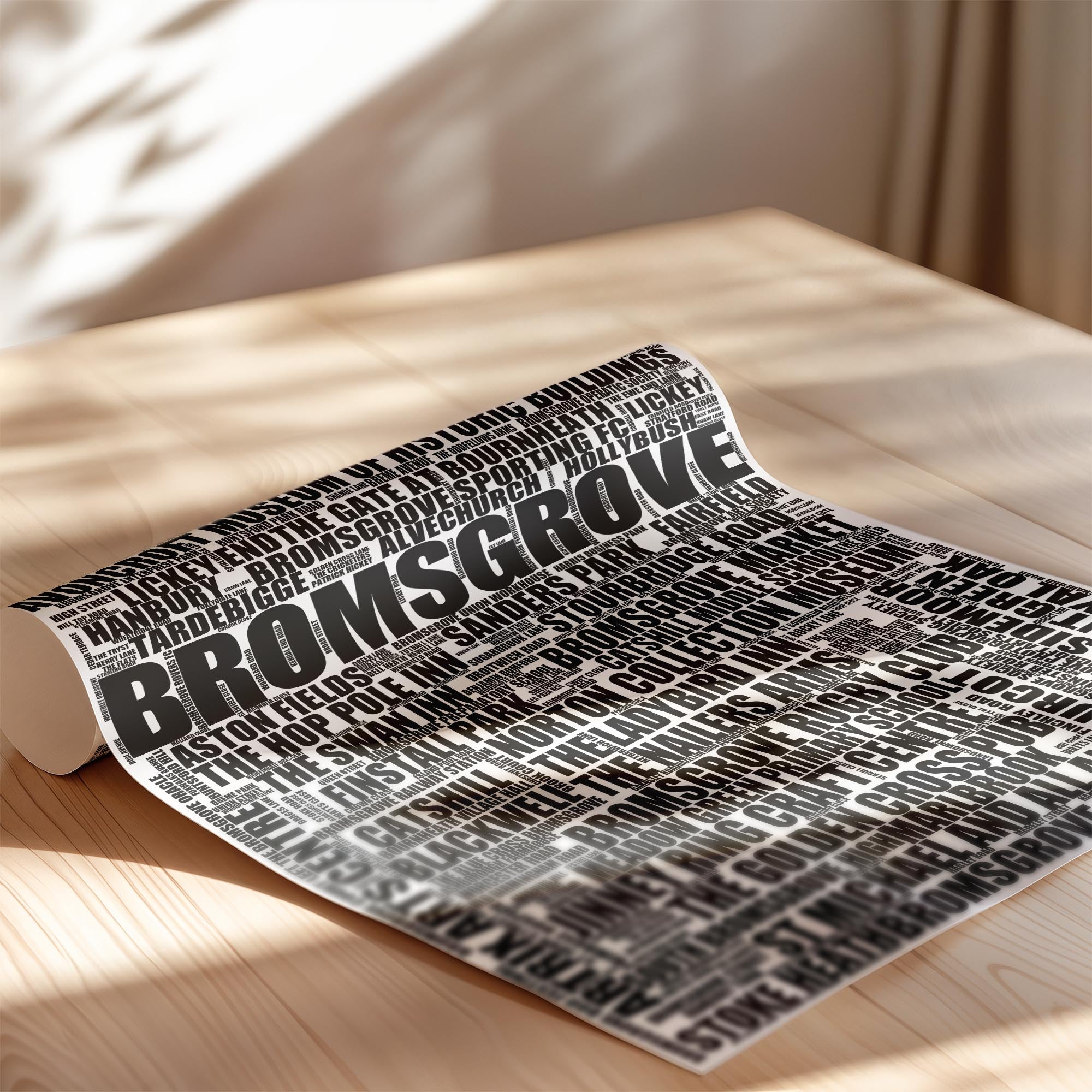 Bromsgrove - Premium Typographic Word Cloud Prints, Posters & Gifts