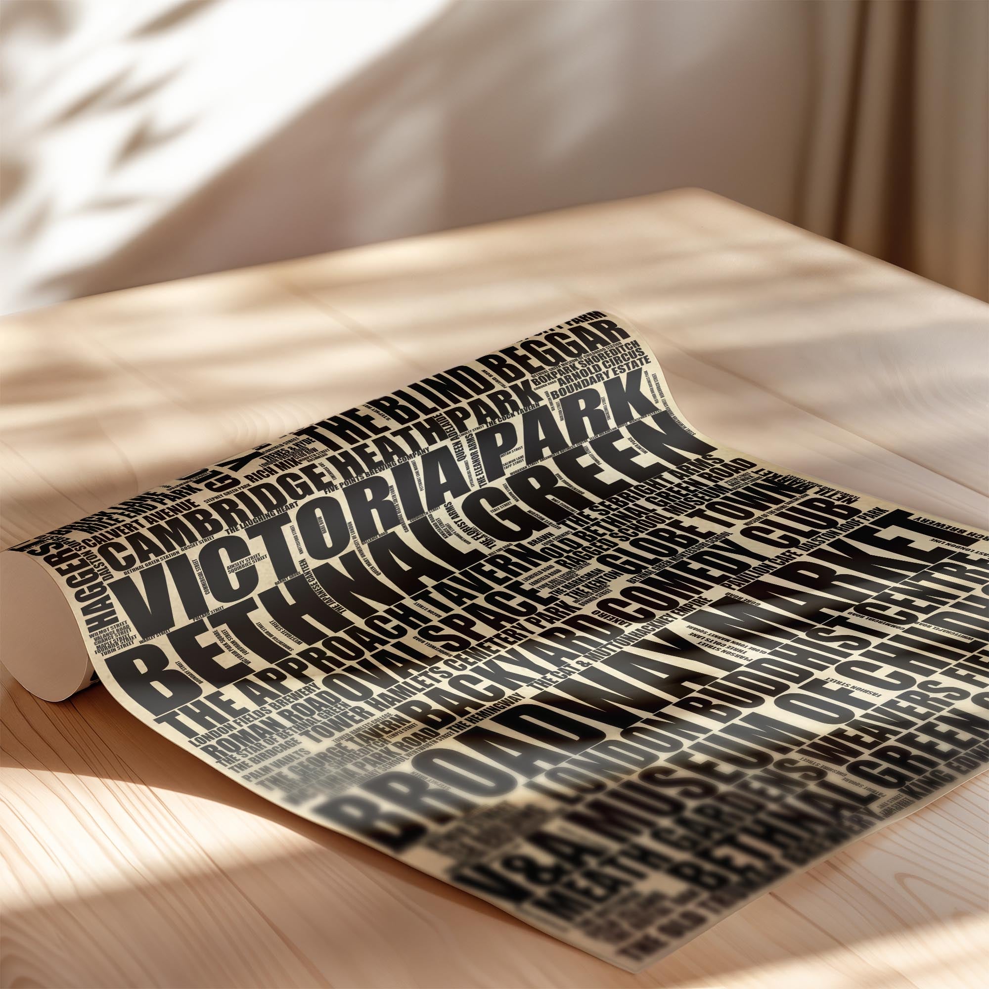 Bethnal Green - Premium Typographic Word Cloud Prints, Posters & Gifts