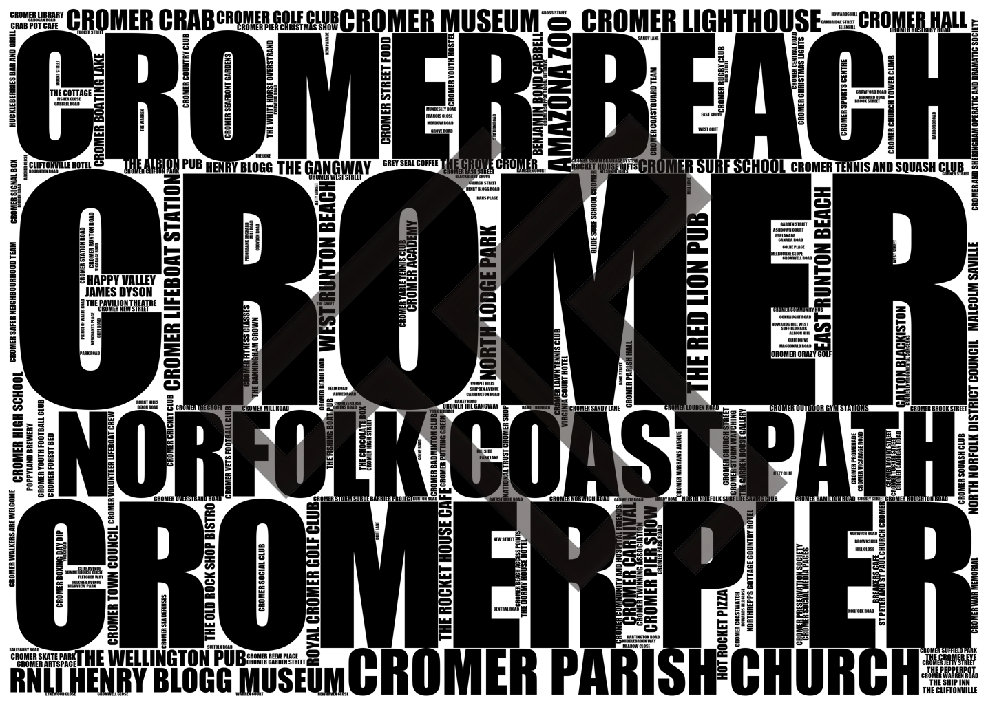 Cromer - Premium Typographic Word Cloud Prints, Posters & Gifts