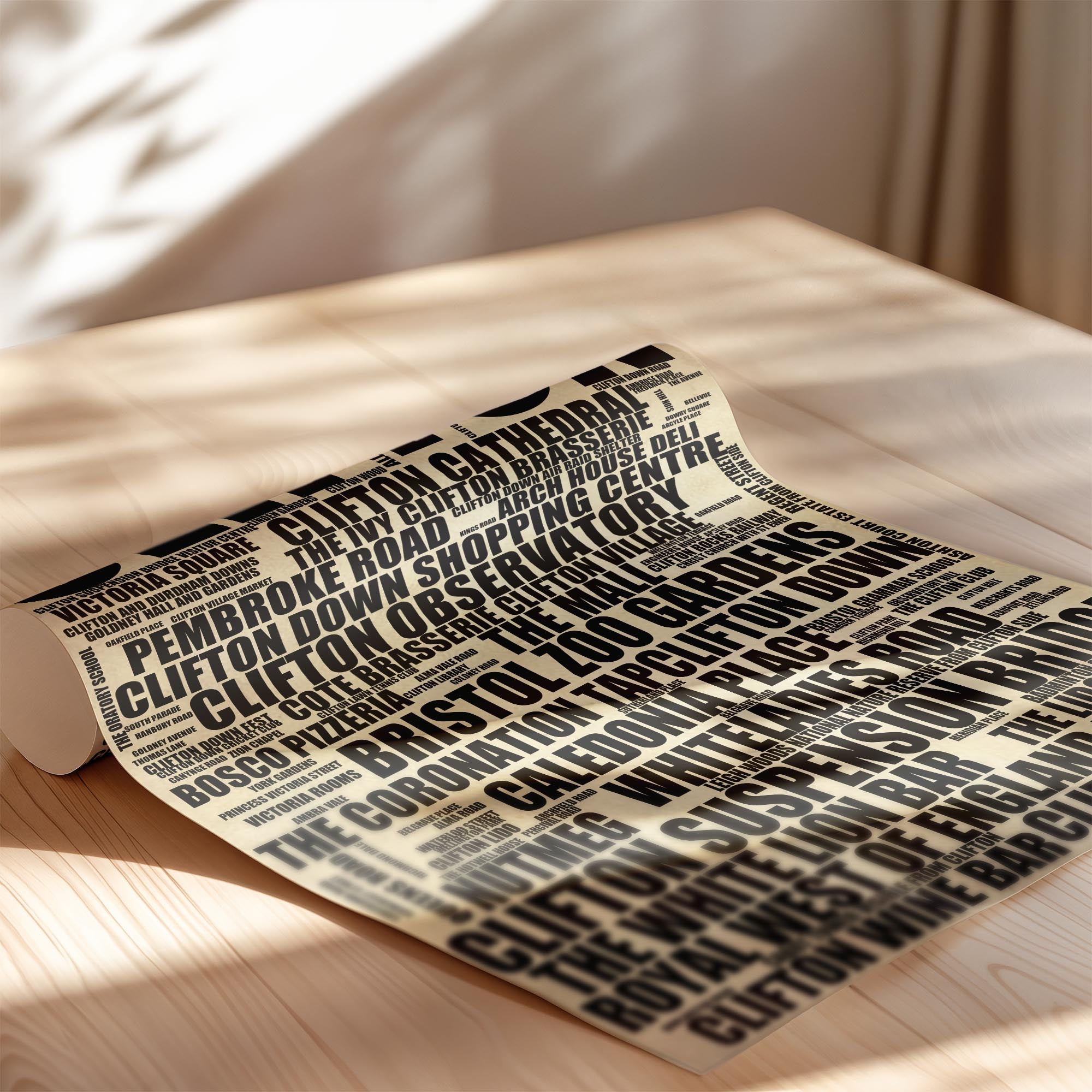 Clifton - Premium Typographic Word Cloud Prints, Posters & Gifts