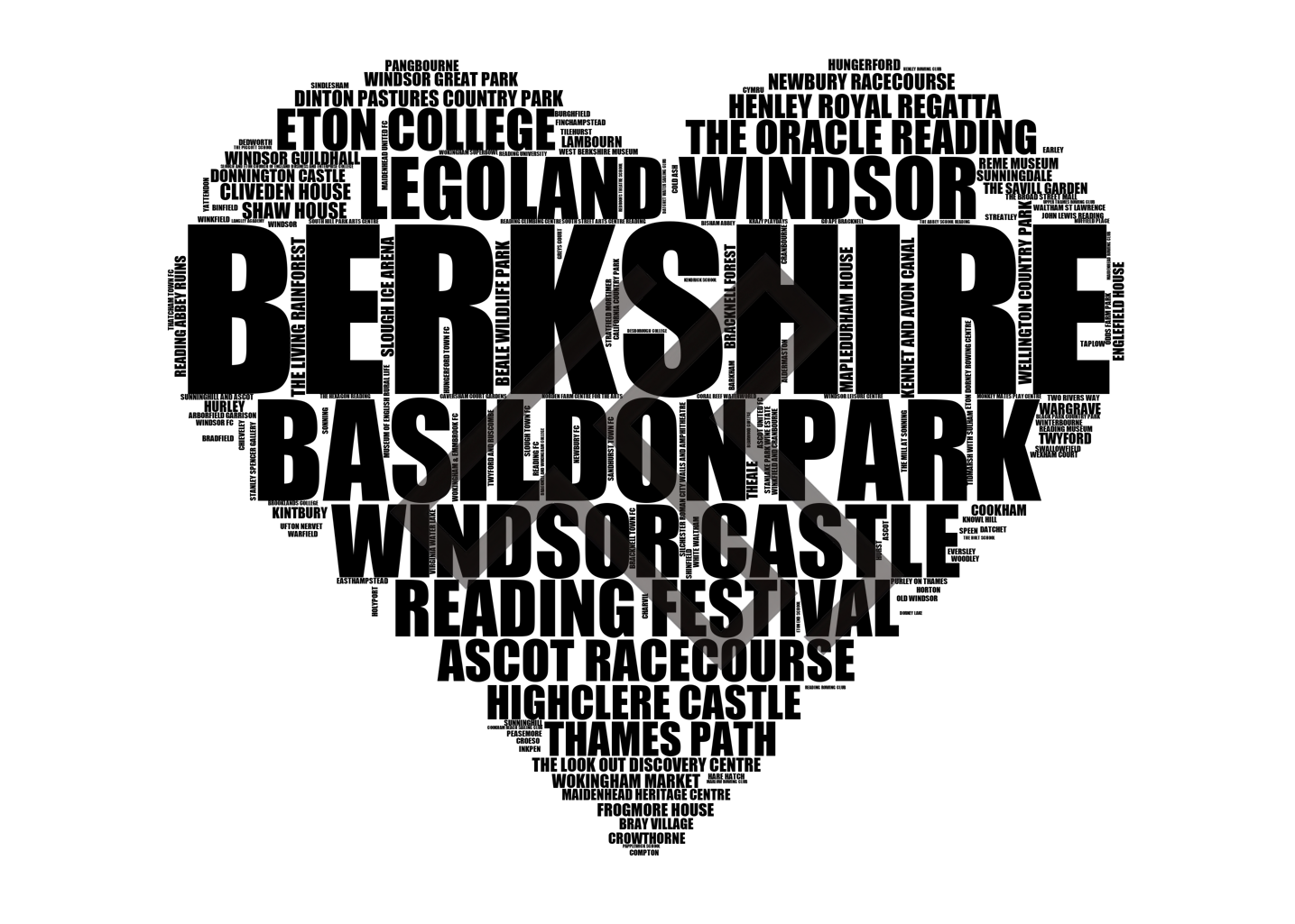 Berkshire - Premium Typographic Word Cloud Prints, Posters & Gifts