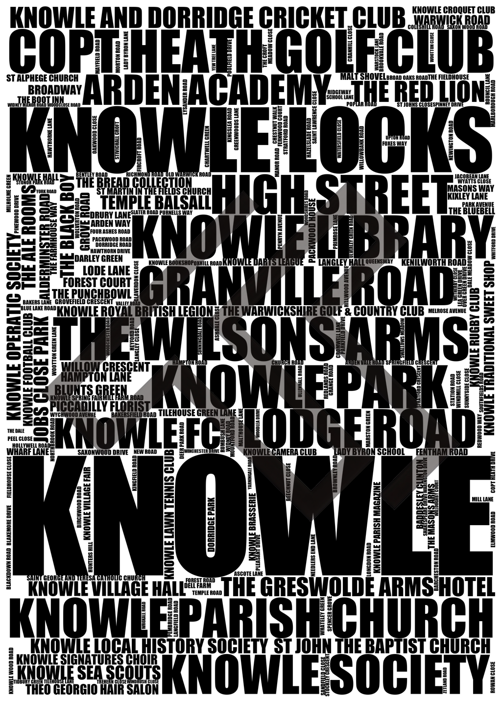 Knowle - Premium Typographic Word Cloud Prints, Posters & Gifts