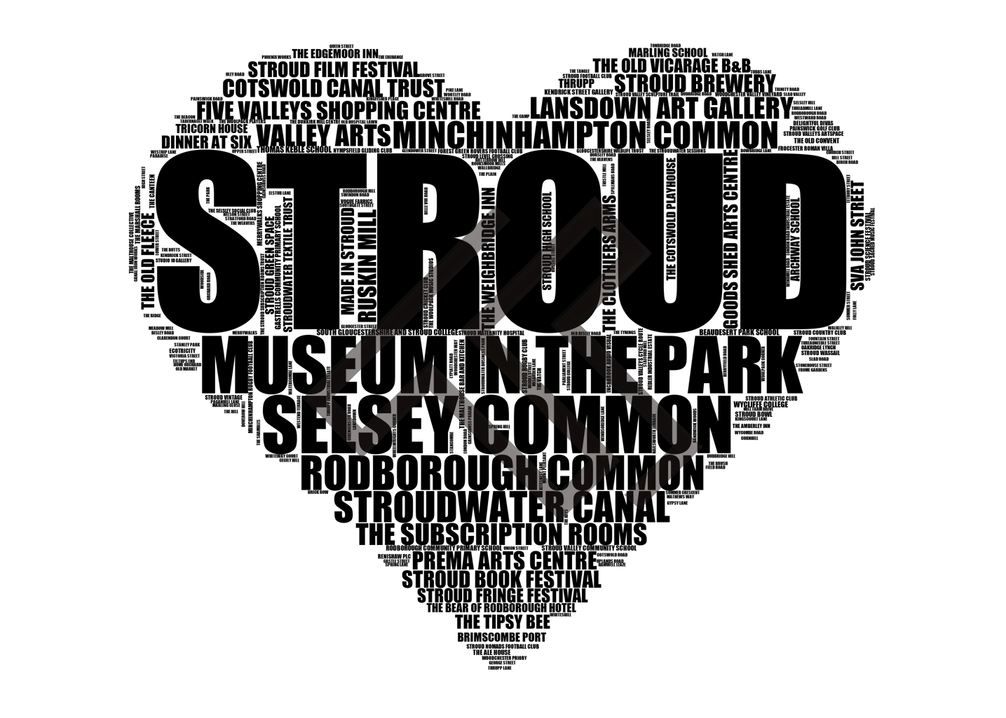 Stroud - Premium Typographic Word Cloud Prints, Posters & Gifts