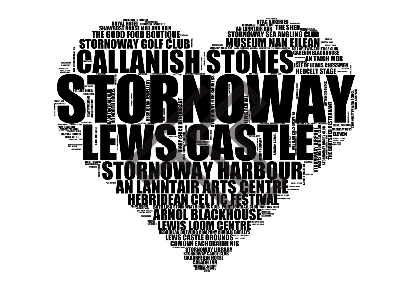 Stornoway - Premium Typographic Word Cloud Prints, Posters & Gifts