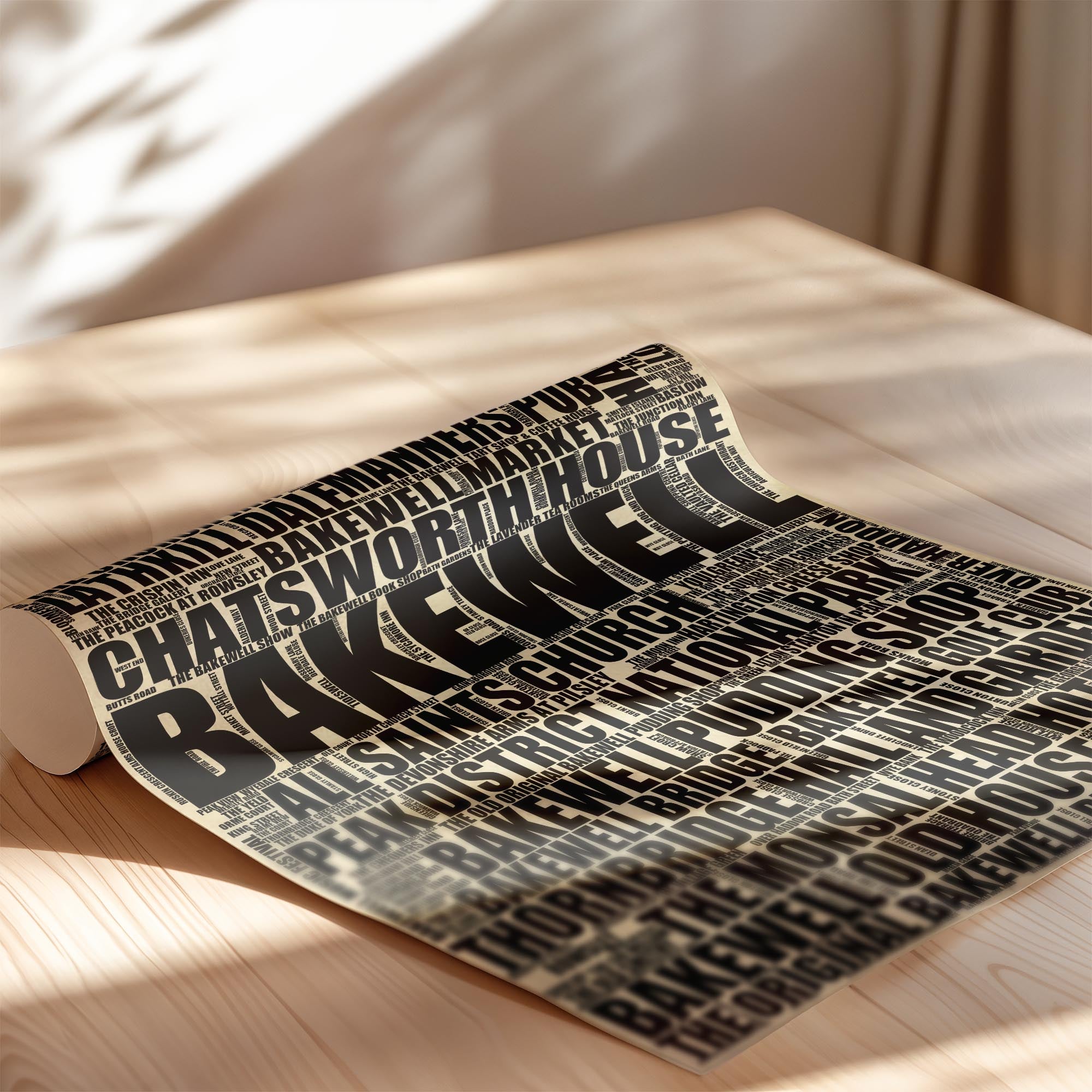 Bakewell - Premium Typographic Word Cloud Prints, Posters & Gifts