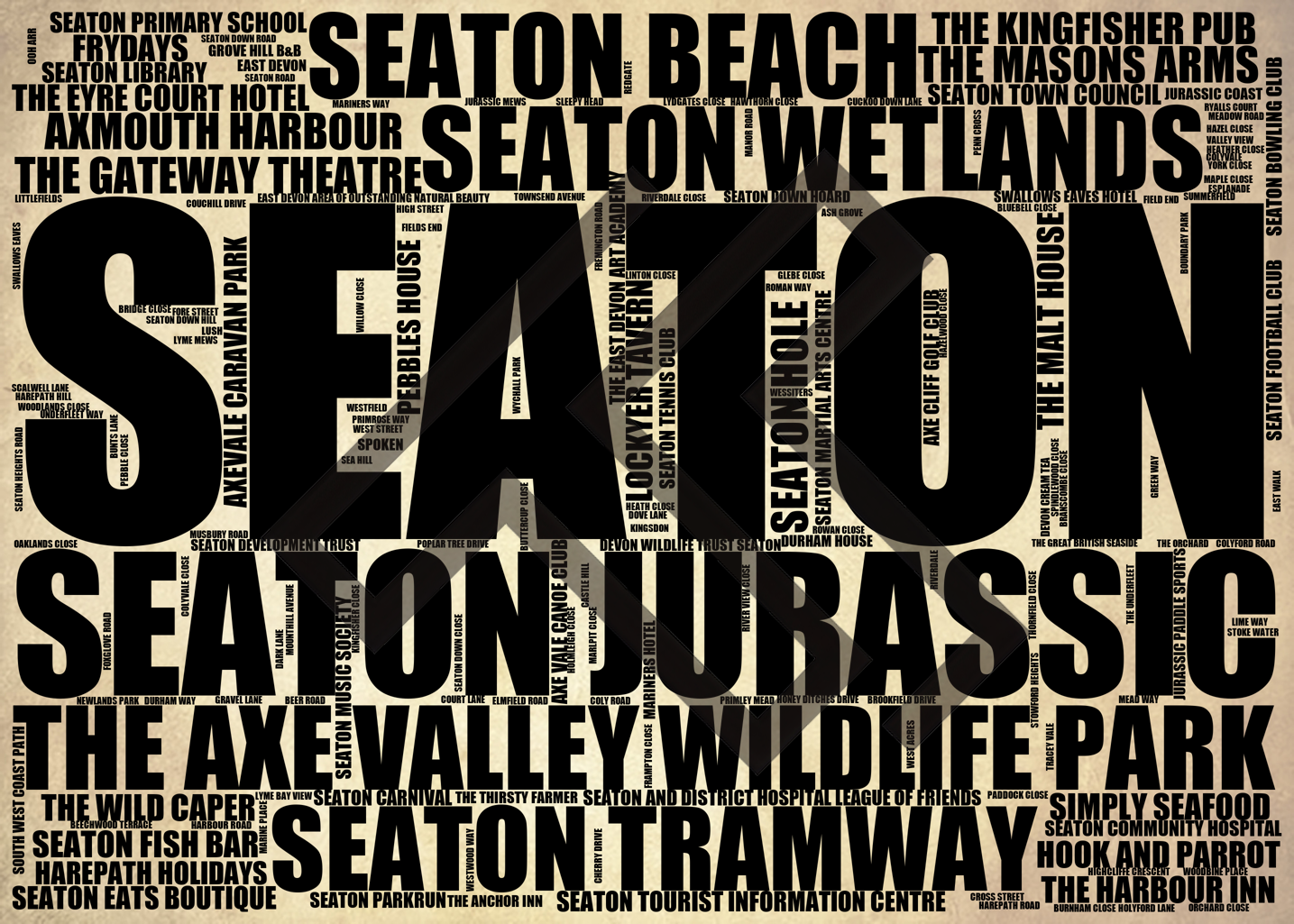 Seaton - Premium Typographic Word Cloud Prints, Posters & Gifts