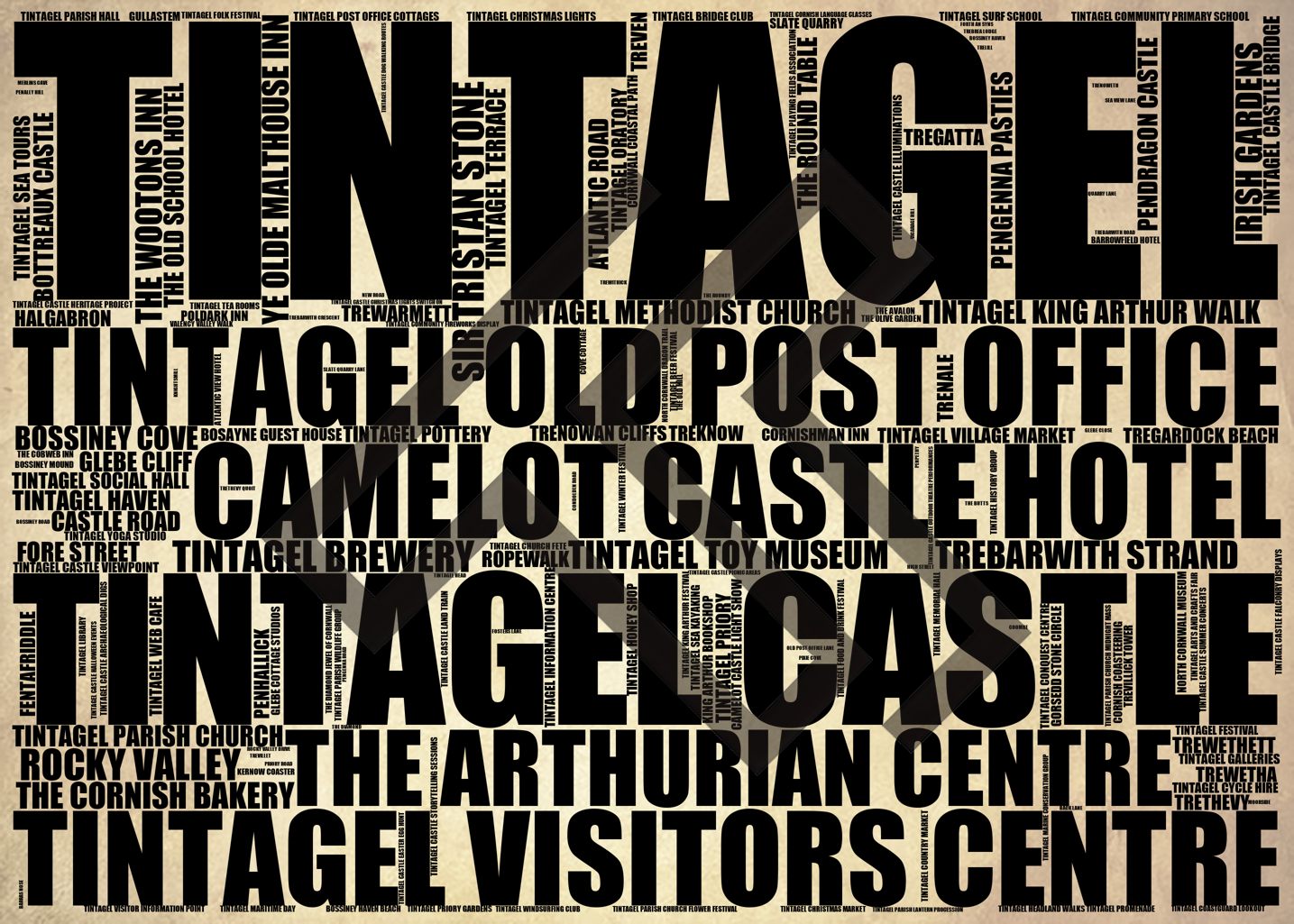 Tintagel - Premium Typographic Word Cloud Prints, Posters & Gifts