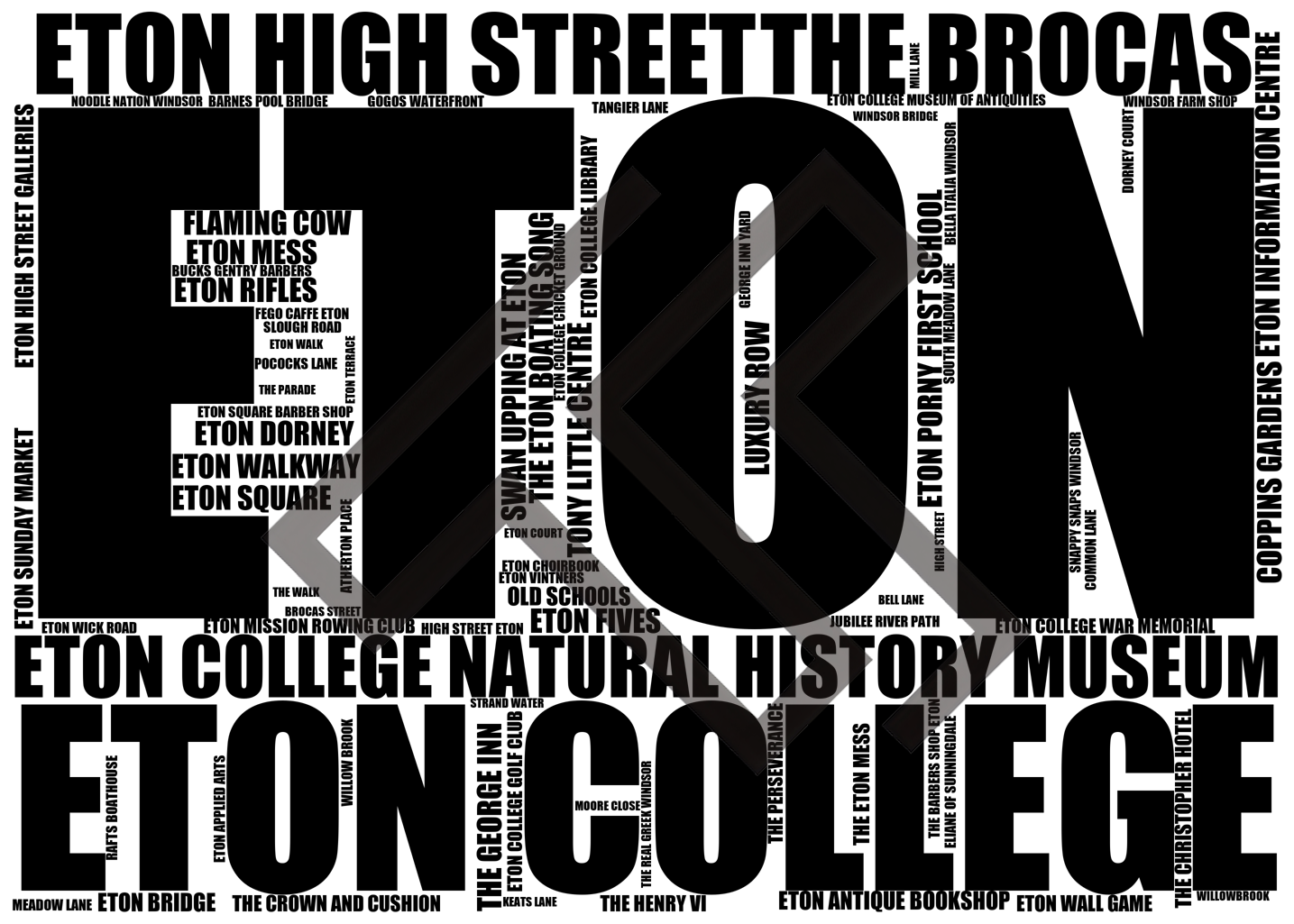 Eton - Premium Typographic Word Cloud Prints, Posters & Gifts