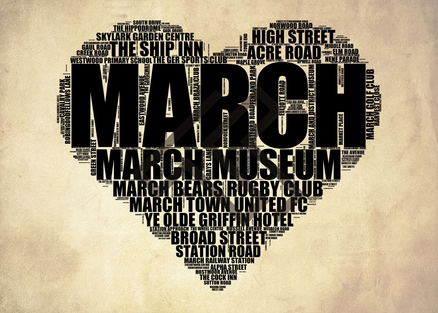 March - Premium Typographic Word Cloud Prints, Posters & Gifts