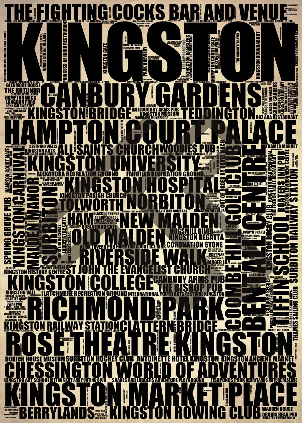 Kingston - Premium Typographic Word Cloud Prints, Posters & Gifts