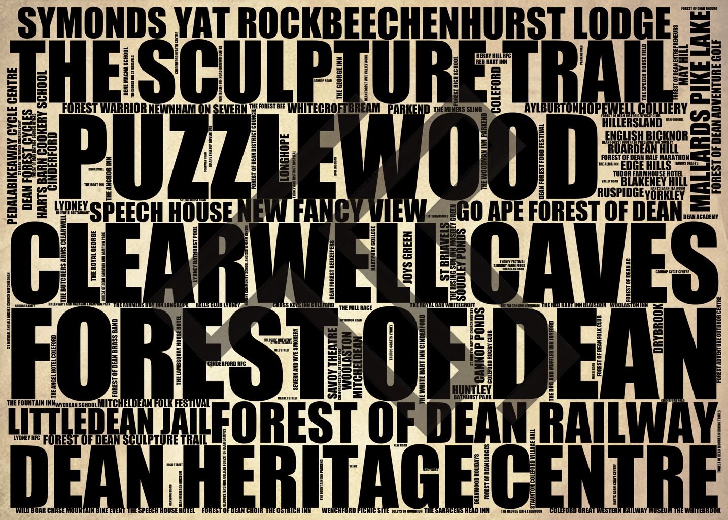 Forest of Dean - Premium Typographic Word Cloud Prints, Posters & Gifts