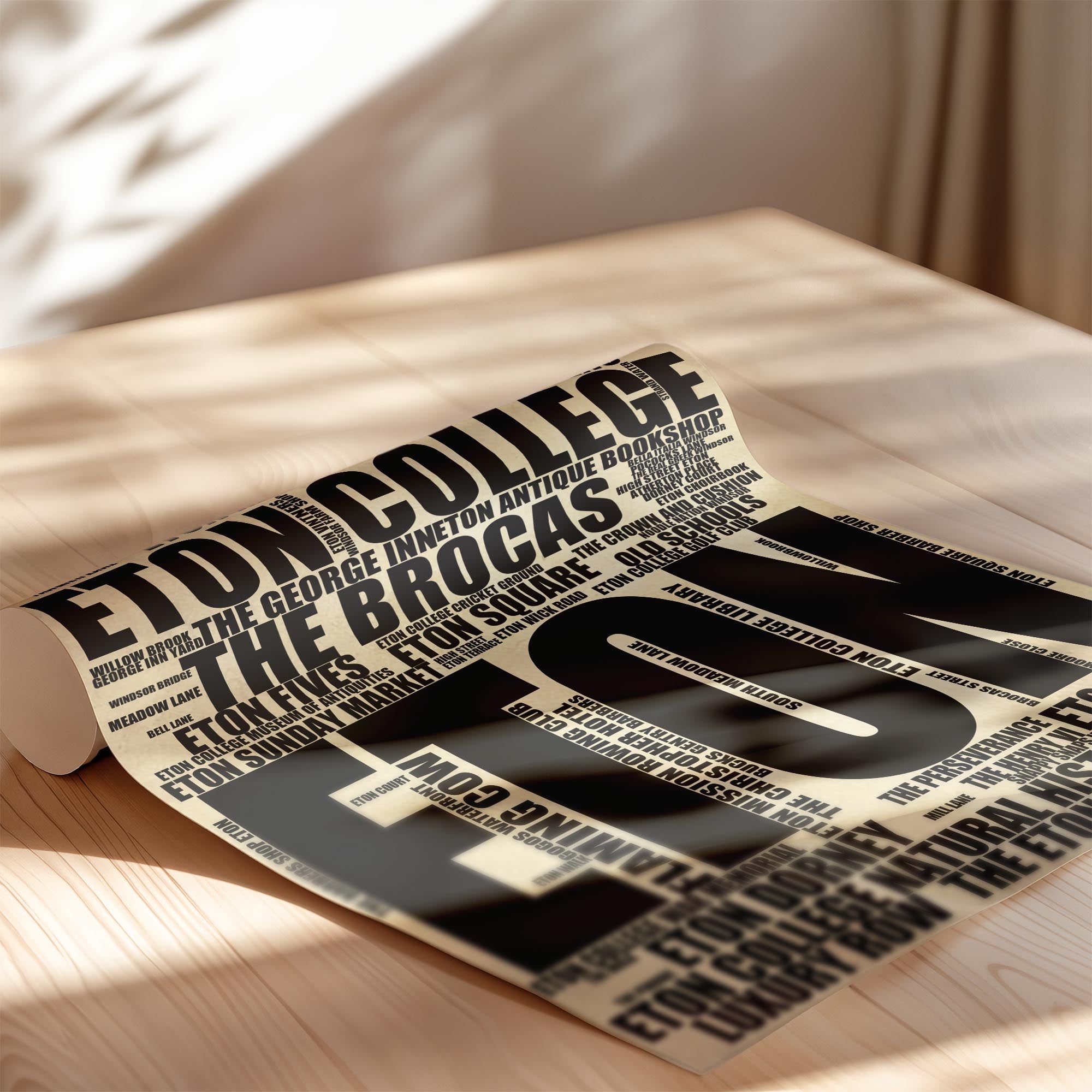 Eton - Premium Typographic Word Cloud Prints, Posters & Gifts