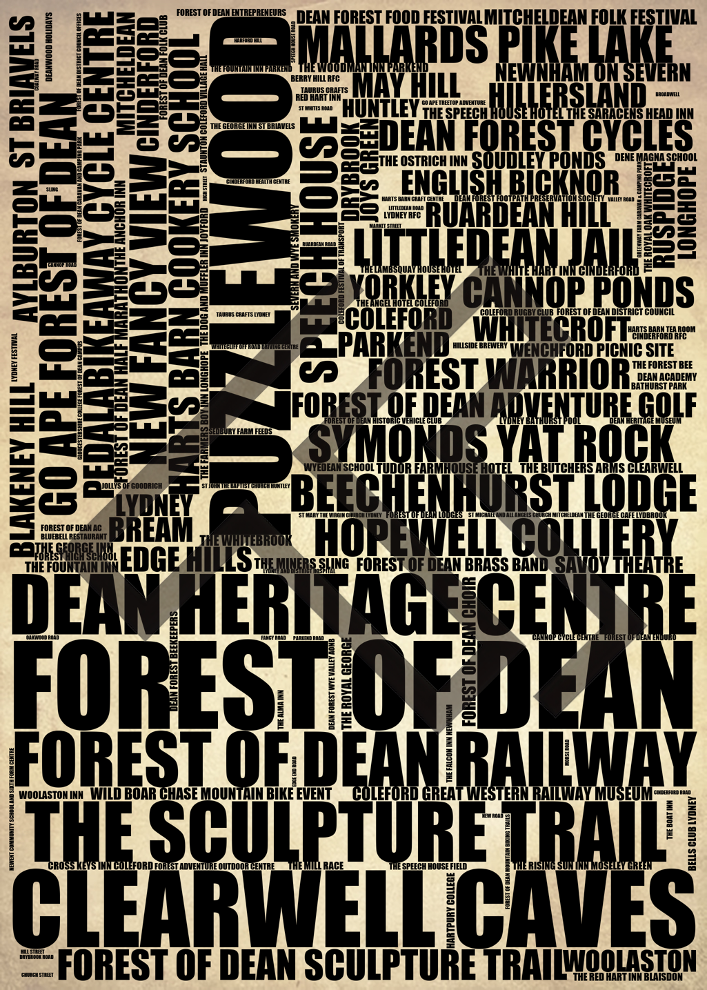 Forest of Dean - Premium Typographic Word Cloud Prints, Posters & Gifts