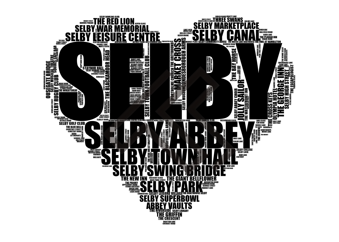 Selby - Premium Typographic Word Cloud Prints, Posters & Gifts