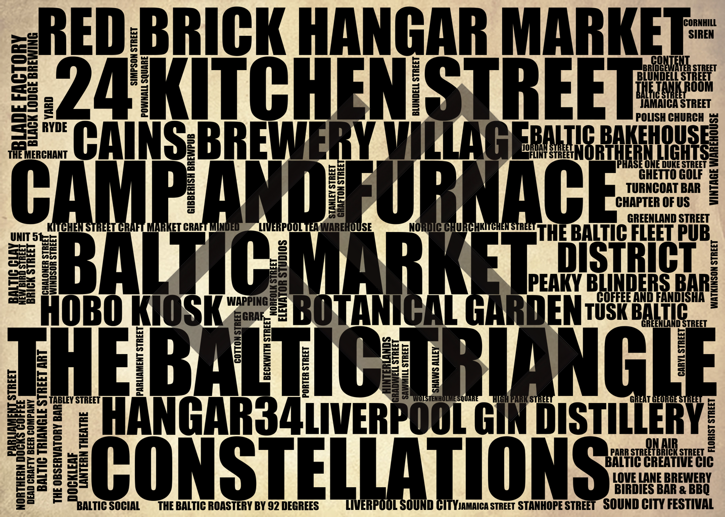 The Baltic Triangle - Premium Typographic Word Cloud Prints, Posters & Gifts