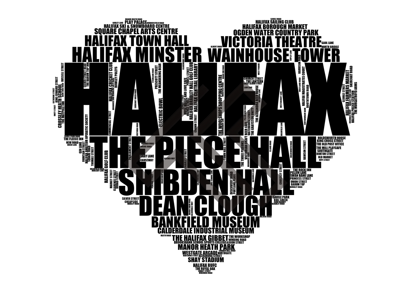 Halifax - Premium Typographic Word Cloud Prints, Posters & Gifts