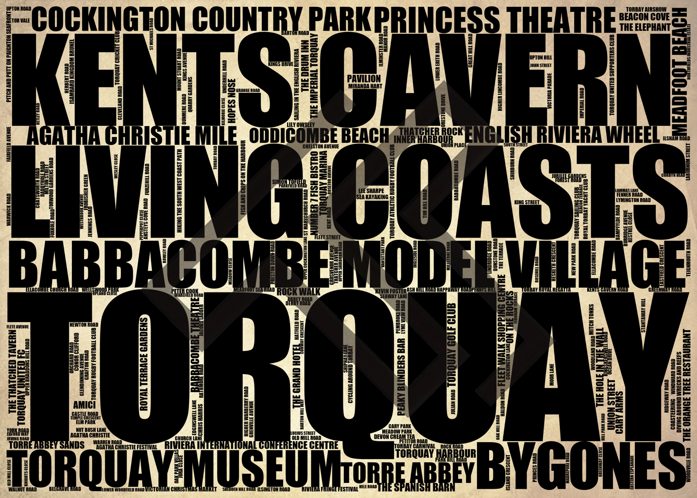 Torquay - Premium Typographic Word Cloud Prints, Posters & Gifts