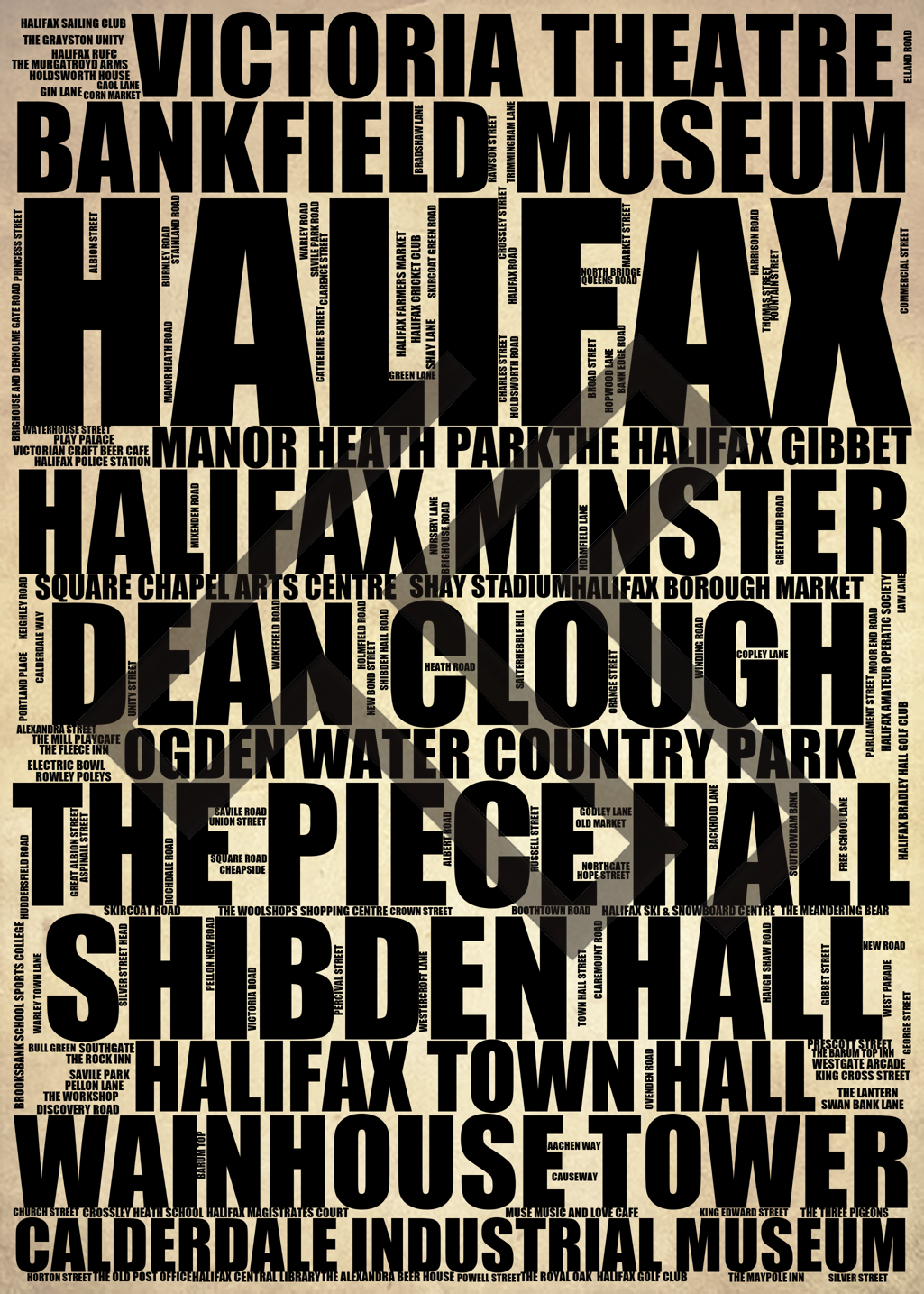 Halifax - Premium Typographic Word Cloud Prints, Posters & Gifts