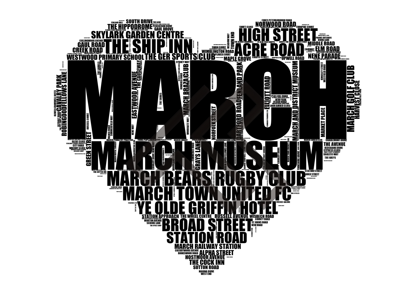 March - Premium Typographic Word Cloud Prints, Posters & Gifts