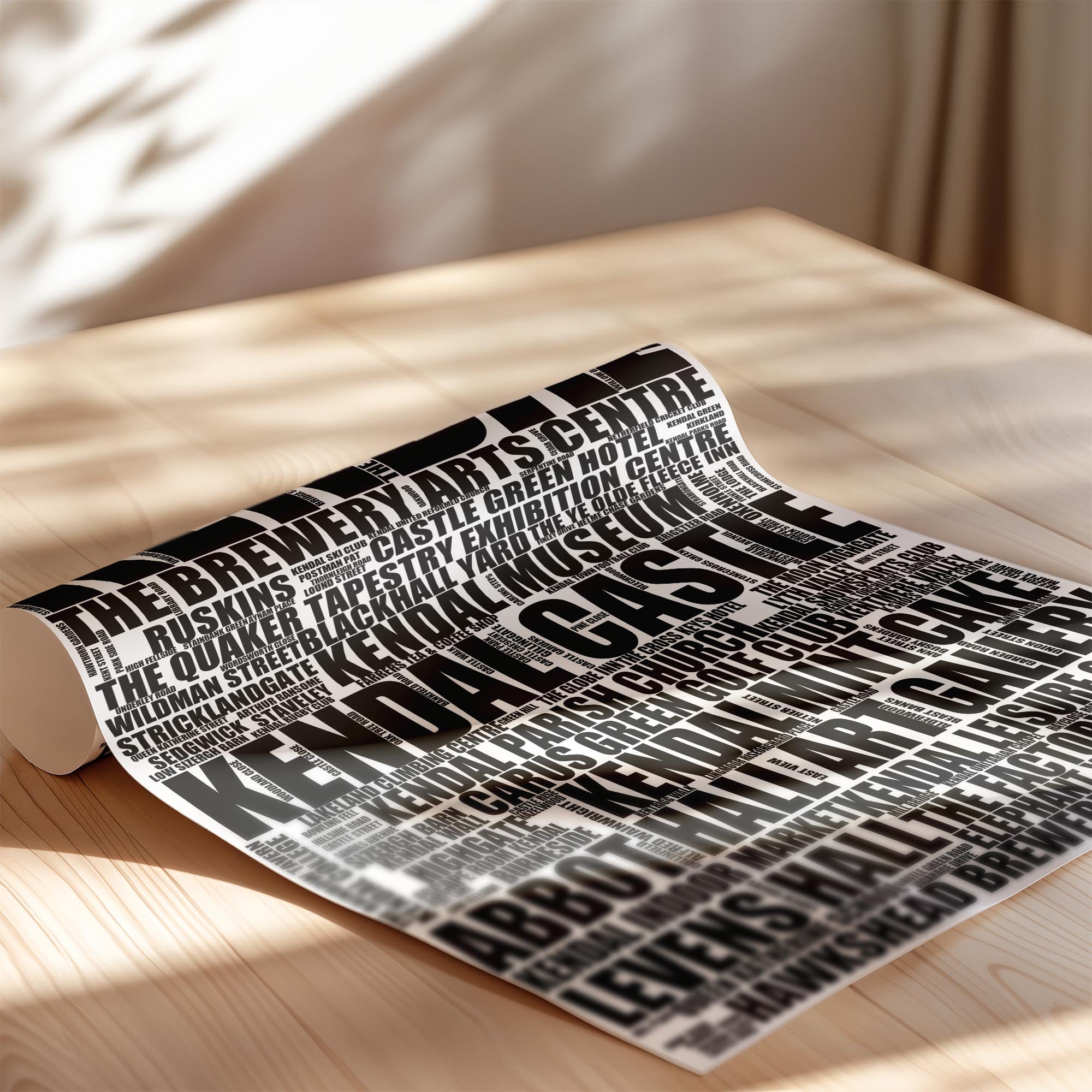 Kendal - Premium Typographic Word Cloud Prints, Posters & Gifts