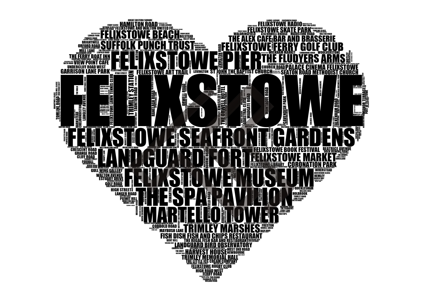 Felixstowe - Premium Typographic Word Cloud Prints, Posters & Gifts