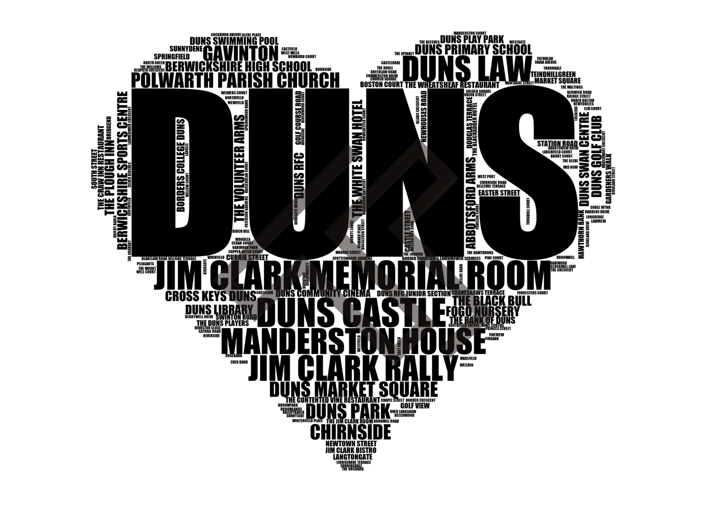 Duns - Premium Typographic Word Cloud Prints, Posters & Gifts