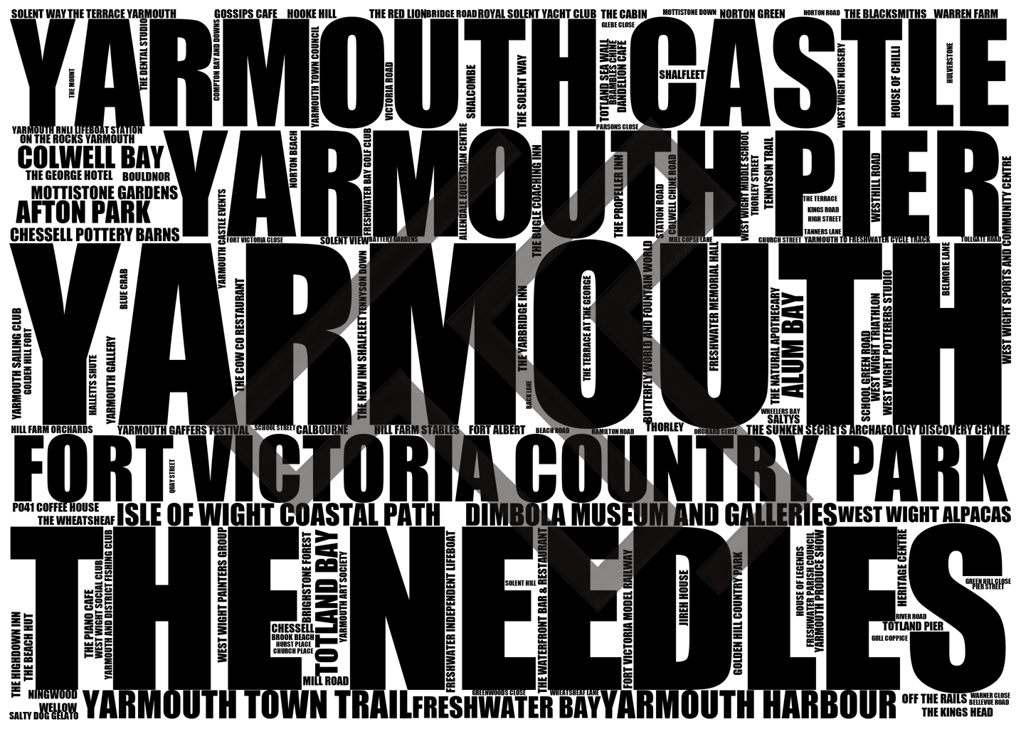 Yarmouth - Premium Typographic Word Cloud Prints, Posters & Gifts