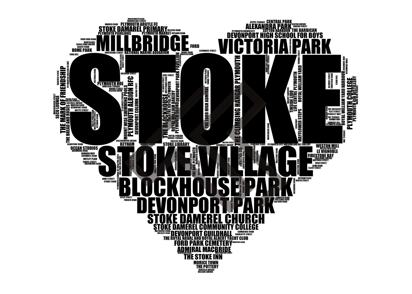 Stoke - Premium Typographic Word Cloud Prints, Posters & Gifts