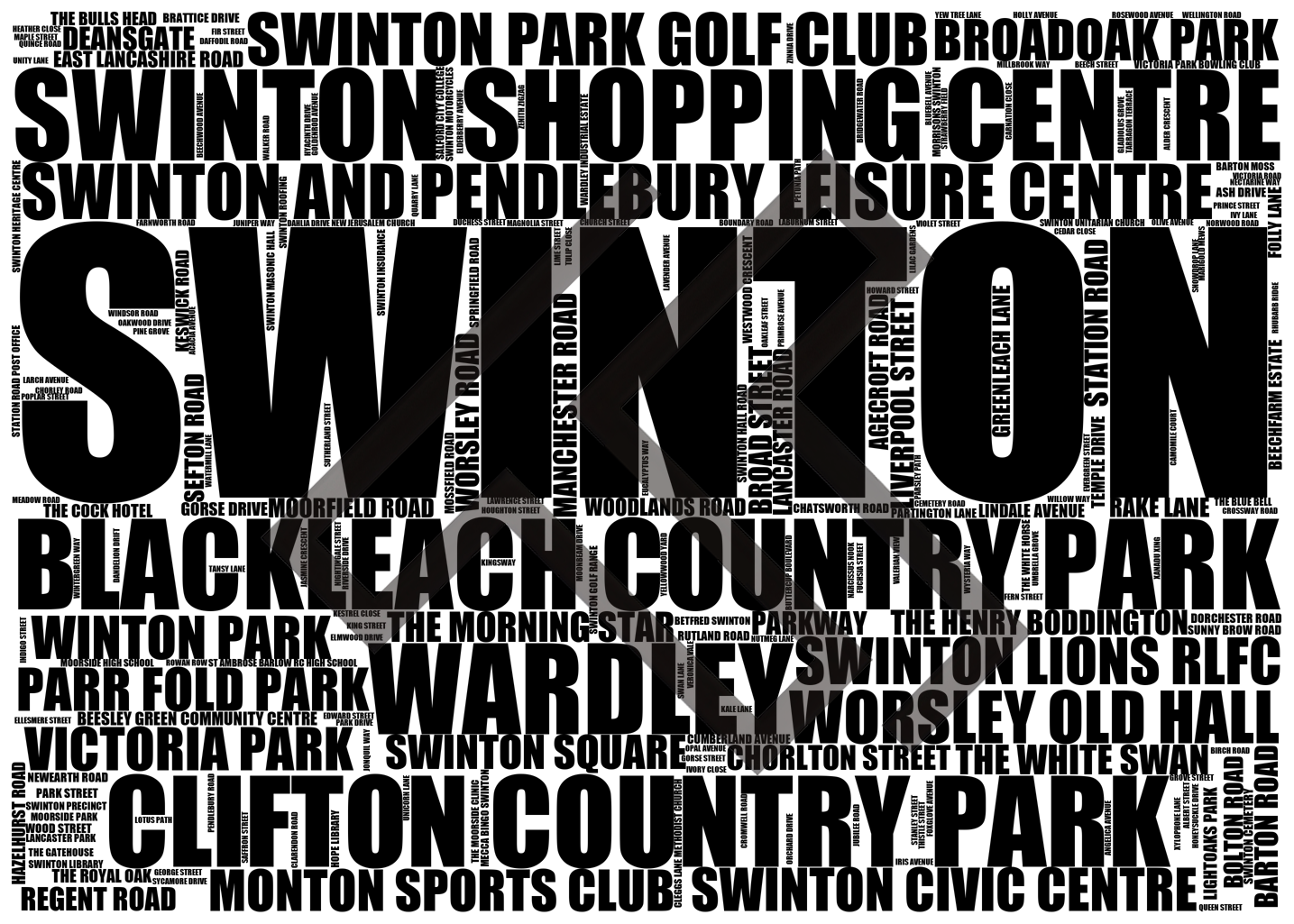 Swinton - Premium Typographic Word Cloud Prints, Posters & Gifts