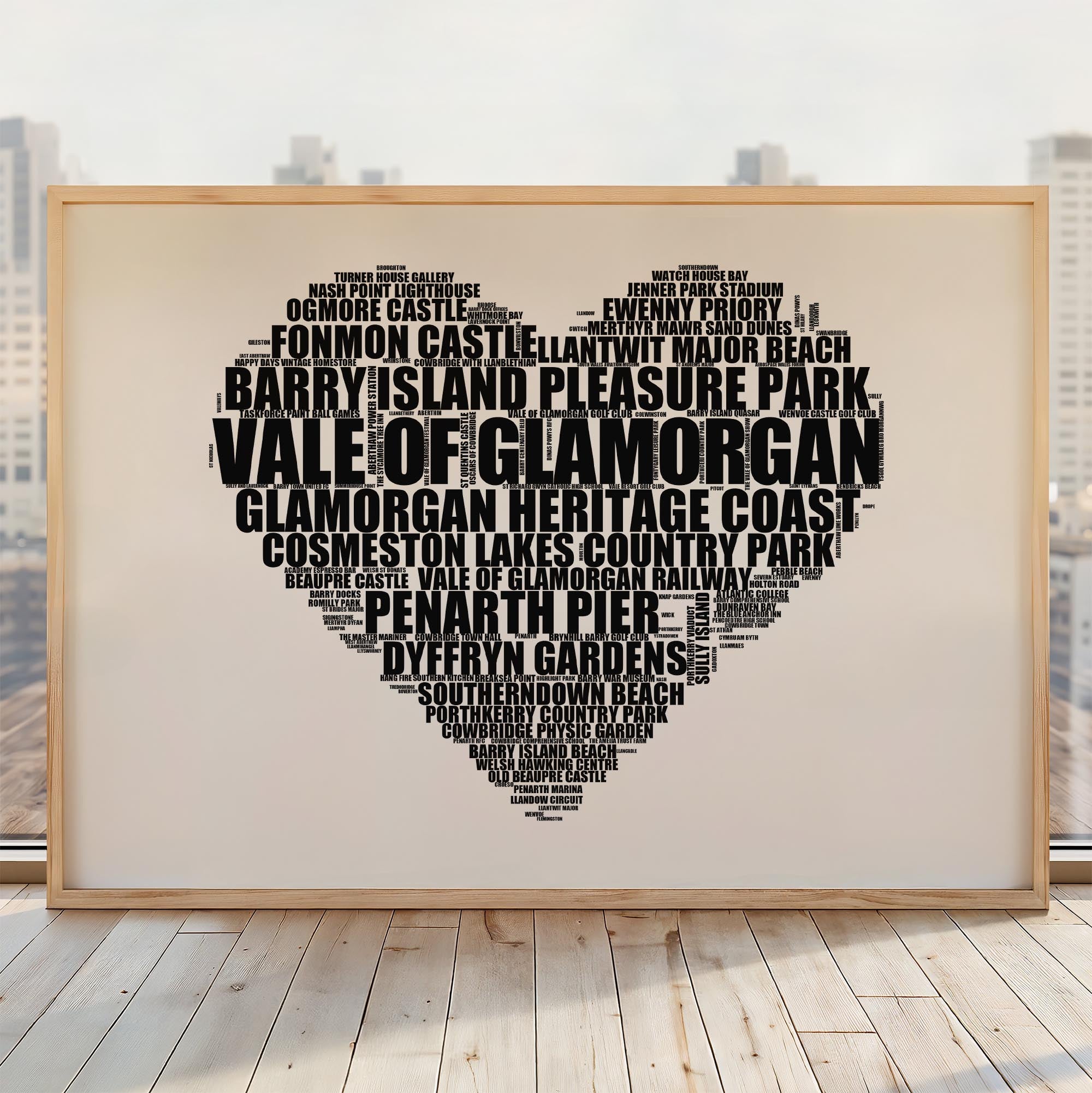 Vale of Glamorgan - Premium Typographic Word Cloud Prints, Posters & Gifts